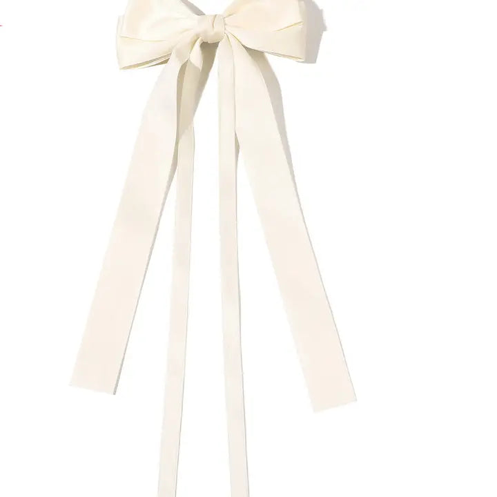 Cream Bow Barrette Clip