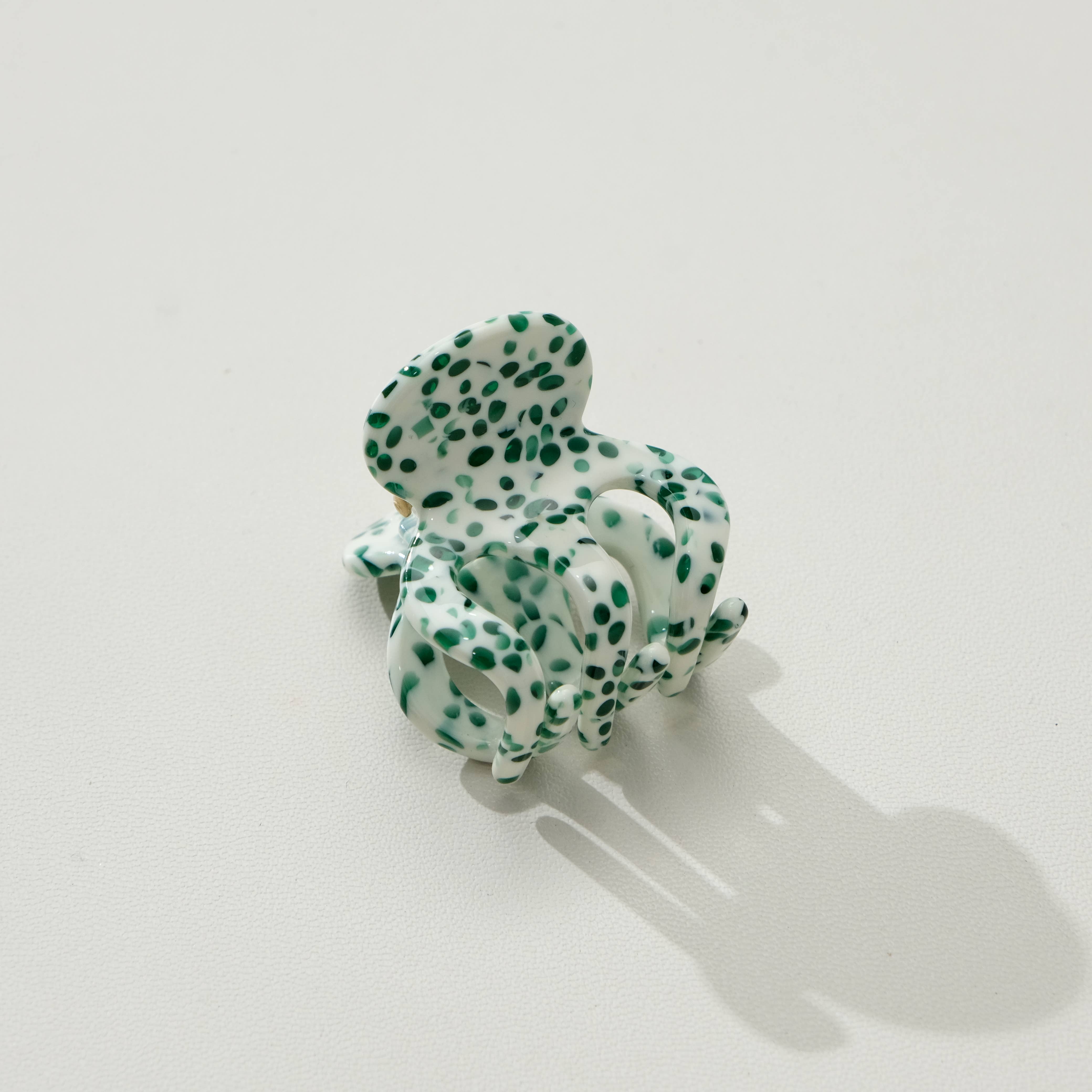 Green Speckled Mini Claw Clips