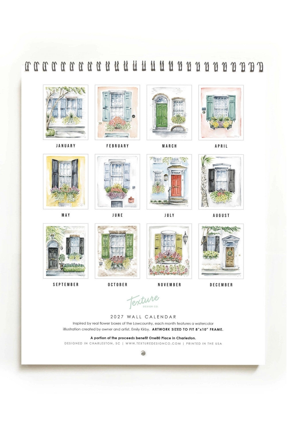 2027 Flower Boxes of Charleston Calendar