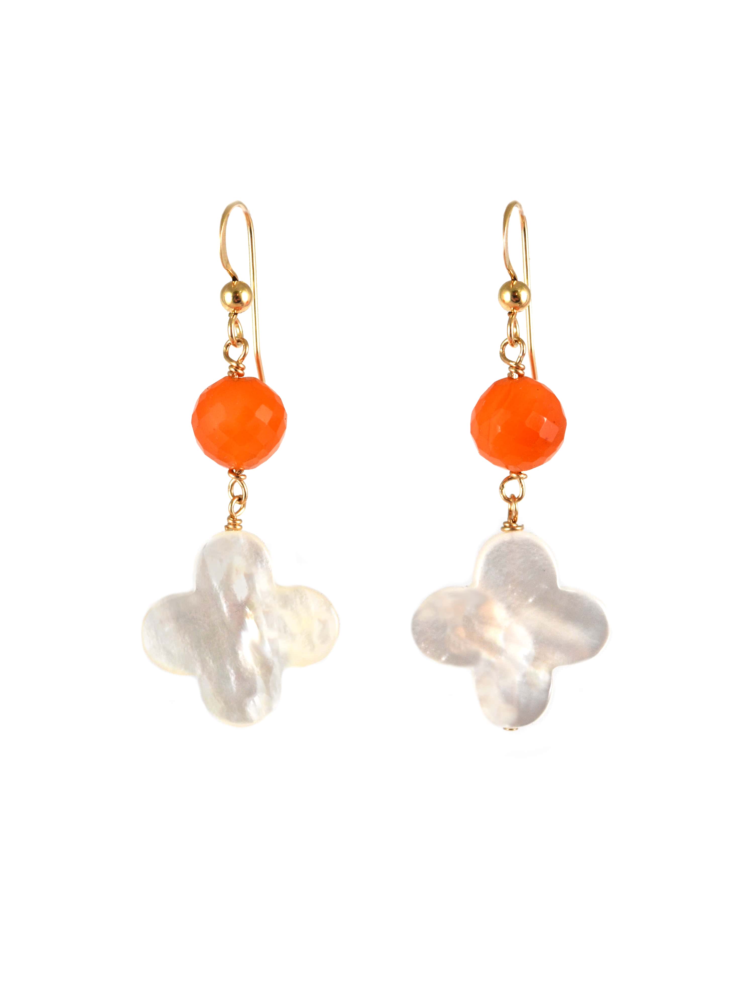 Kelly Quatrefoil Earrings in Carnelian