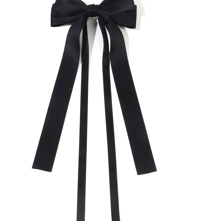 Black Bow Barrette Clip