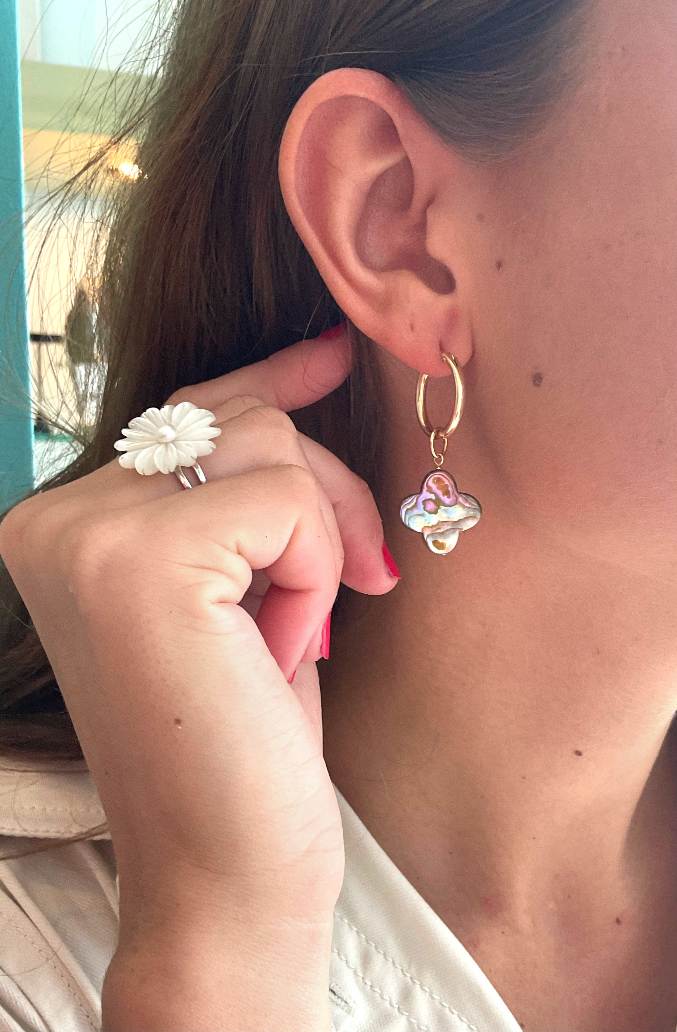 Abalone Quatrefoil Charm
