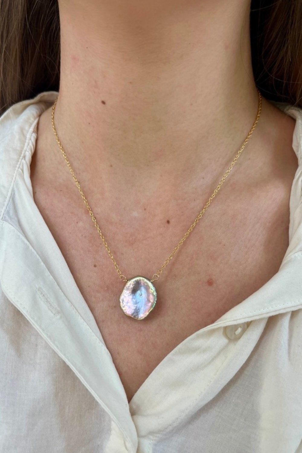 Adelaide Pearl Necklace in Pink