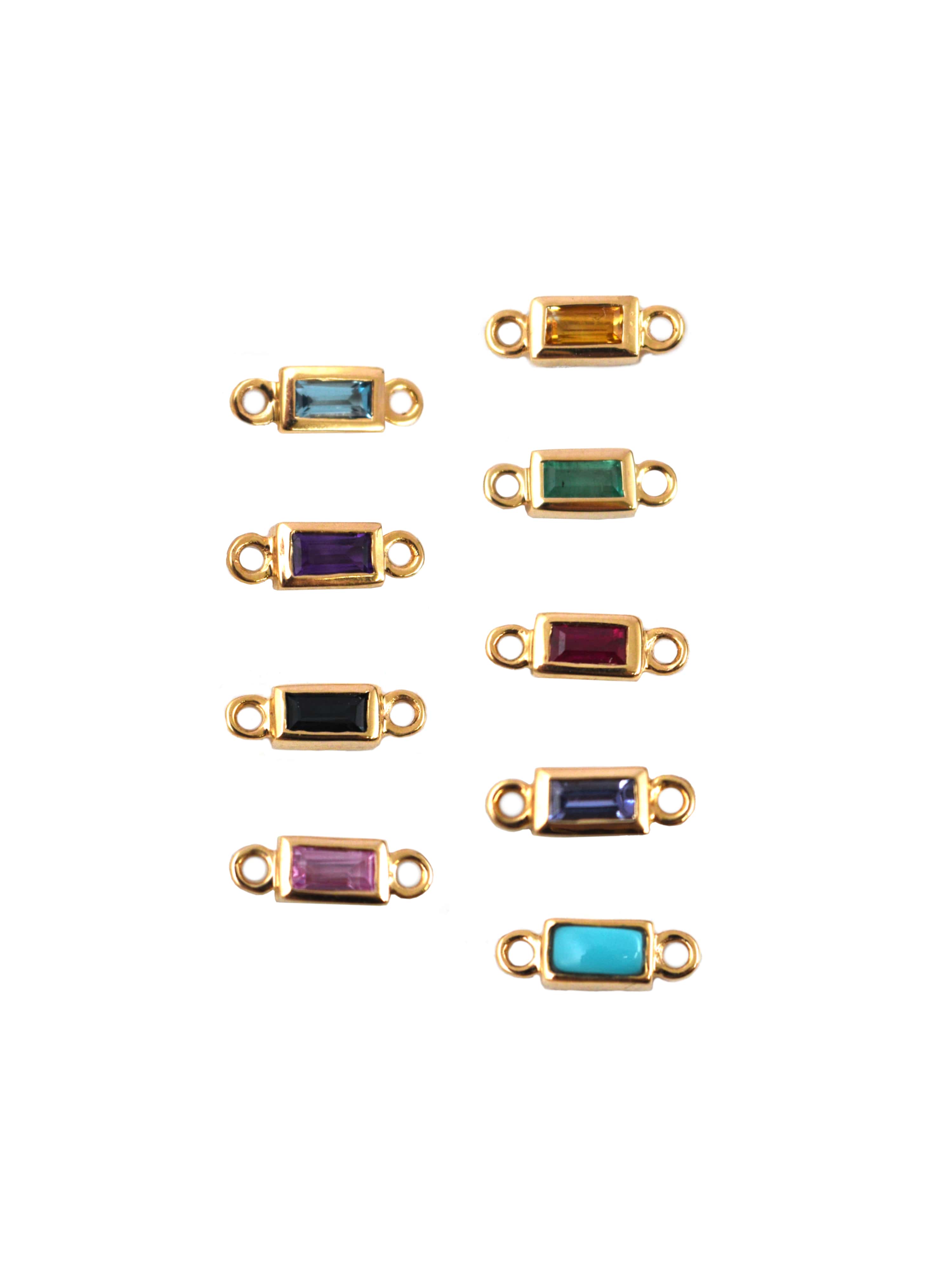 Baguette Charms in 14kt Gold