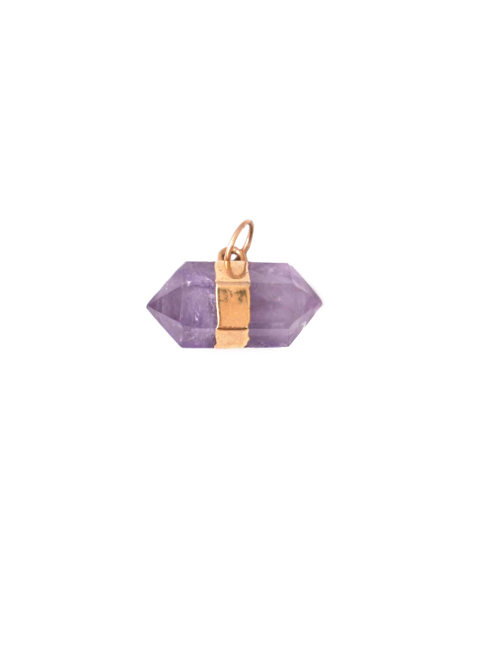 Double Point Amethyst Charm