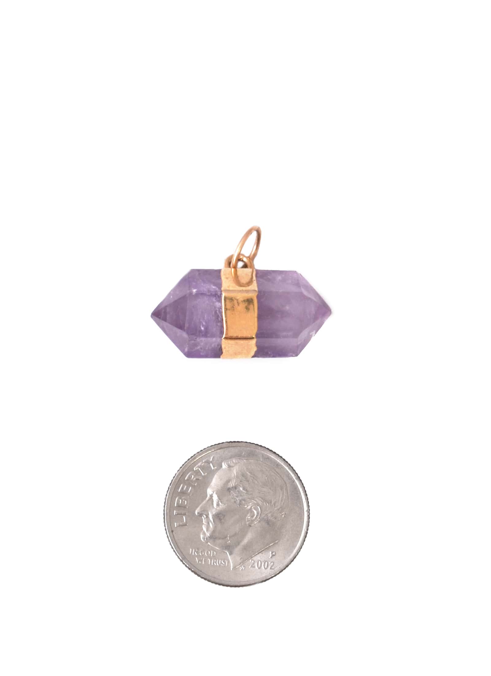 Double Point Amethyst Charm