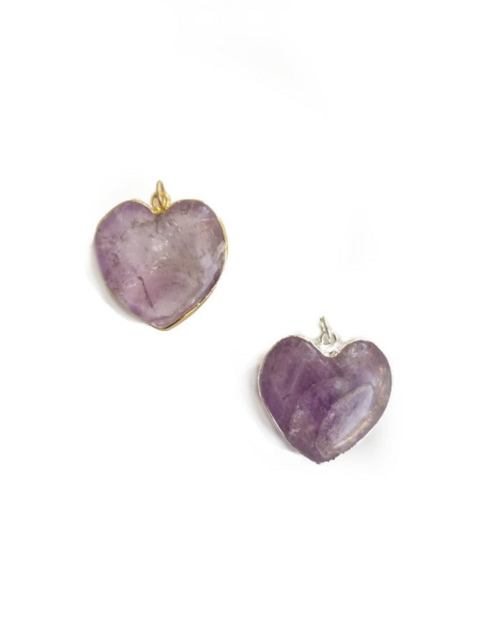 Amethyst Heart Charm