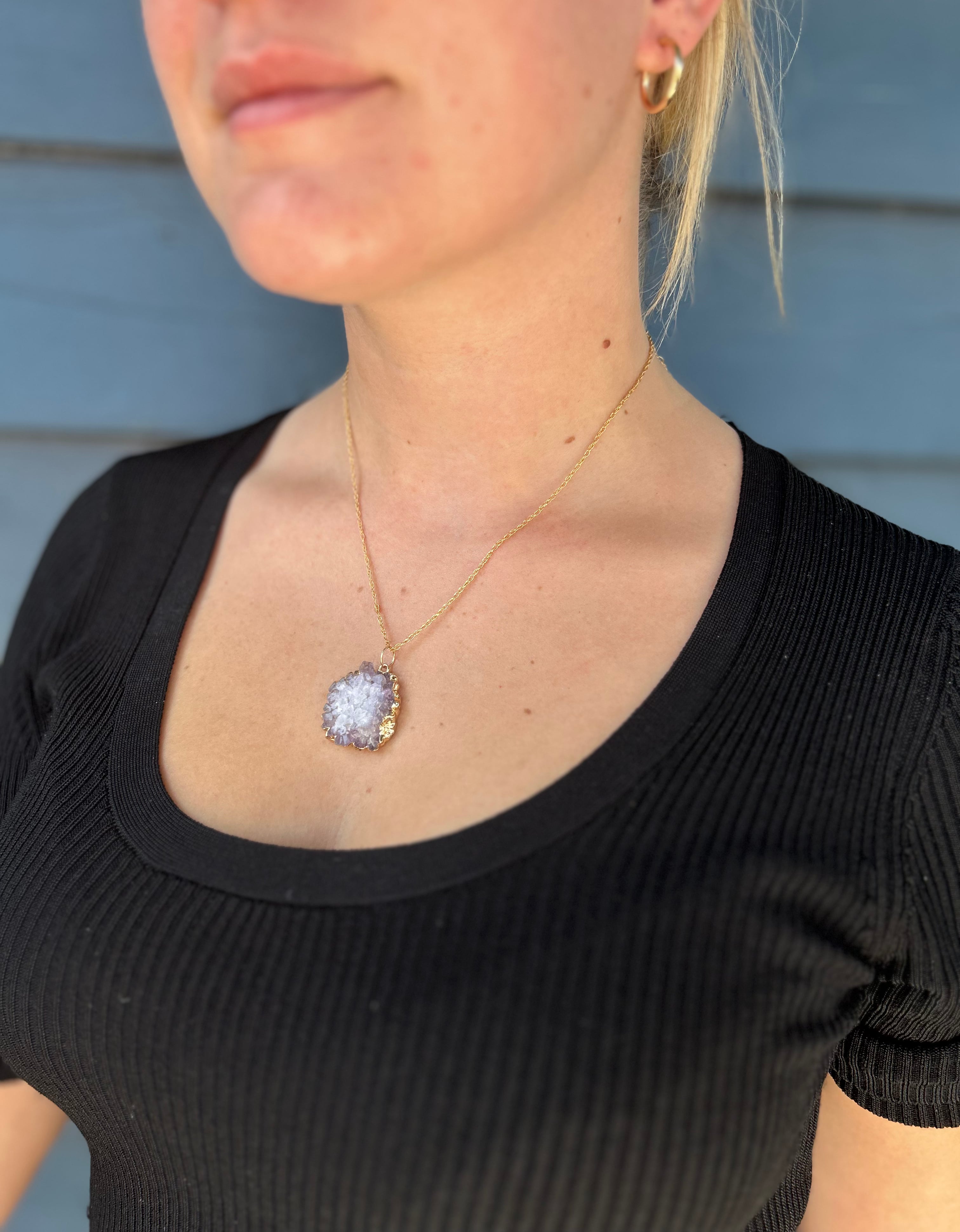 Sliced Amethyst Charm