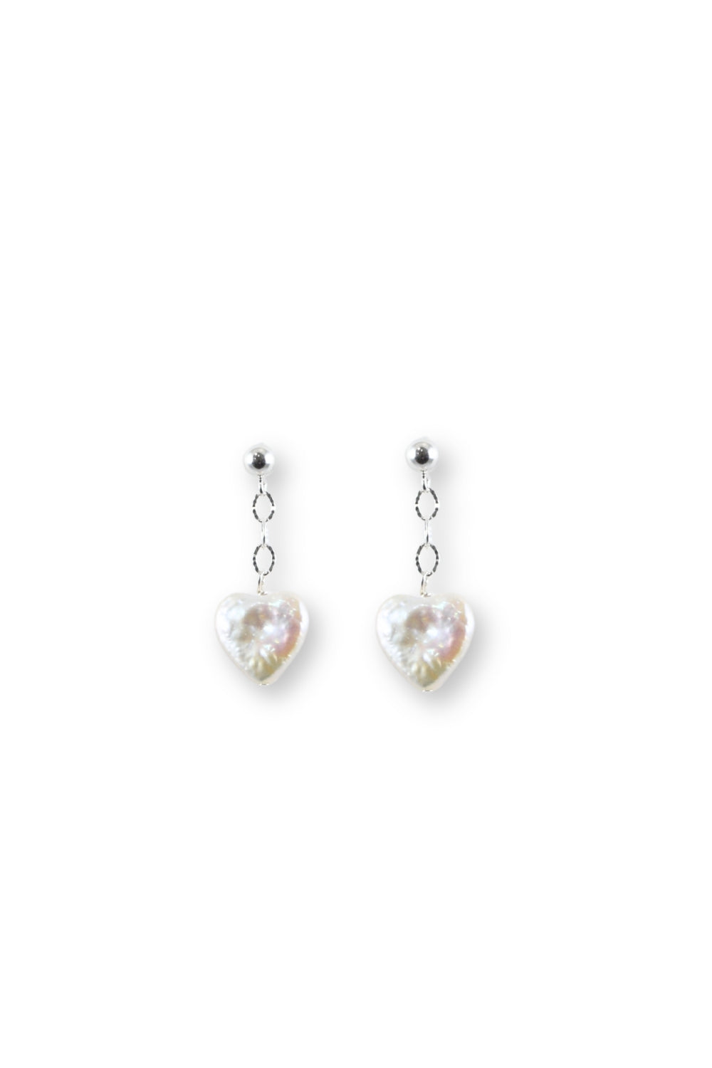 Heart-shaped earrings on a white background