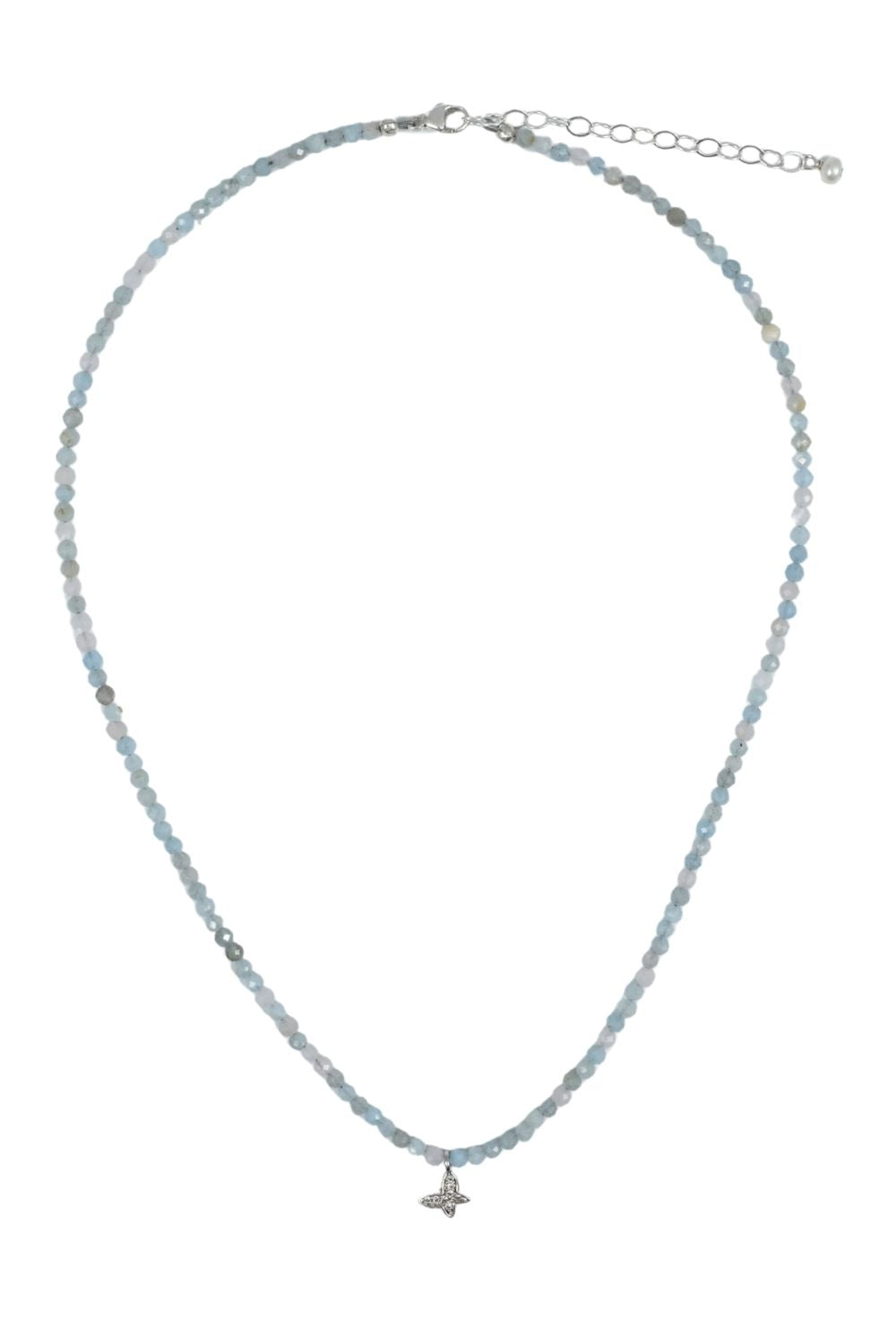 Aquamarine Butterfly Necklace