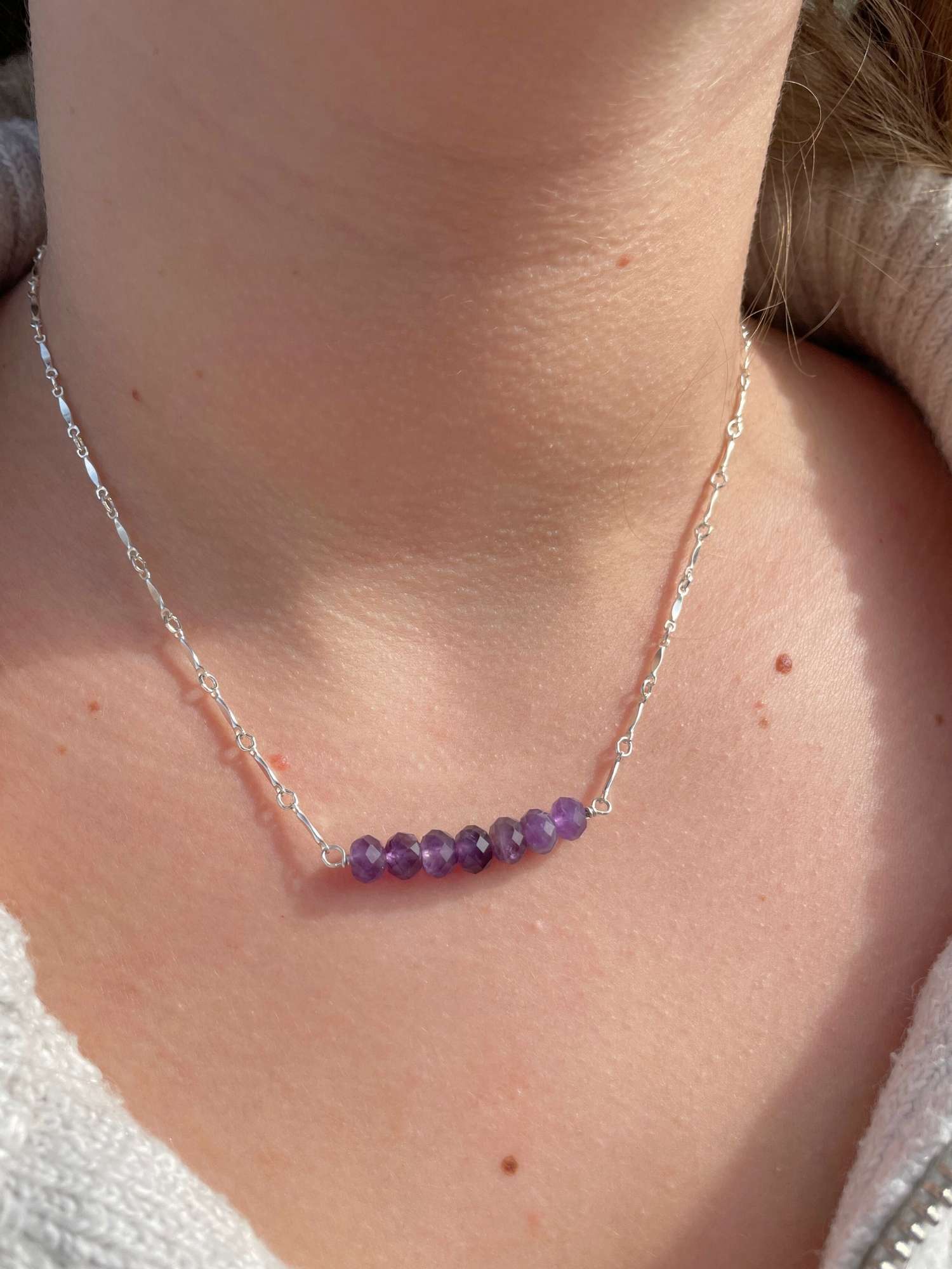 Amethyst Bar Necklace