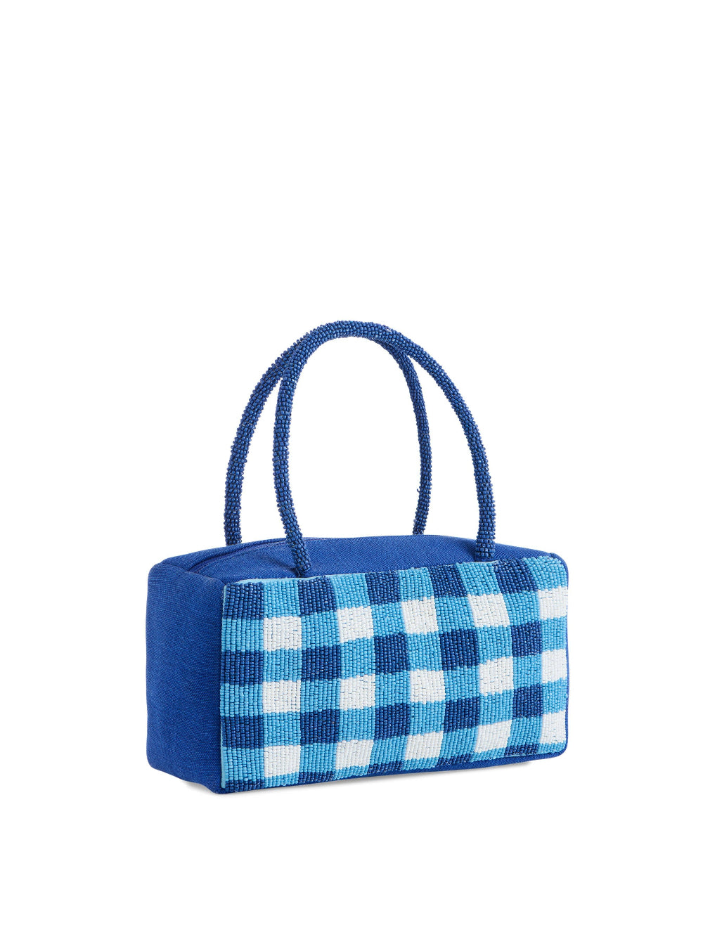 blue beaded fish bag