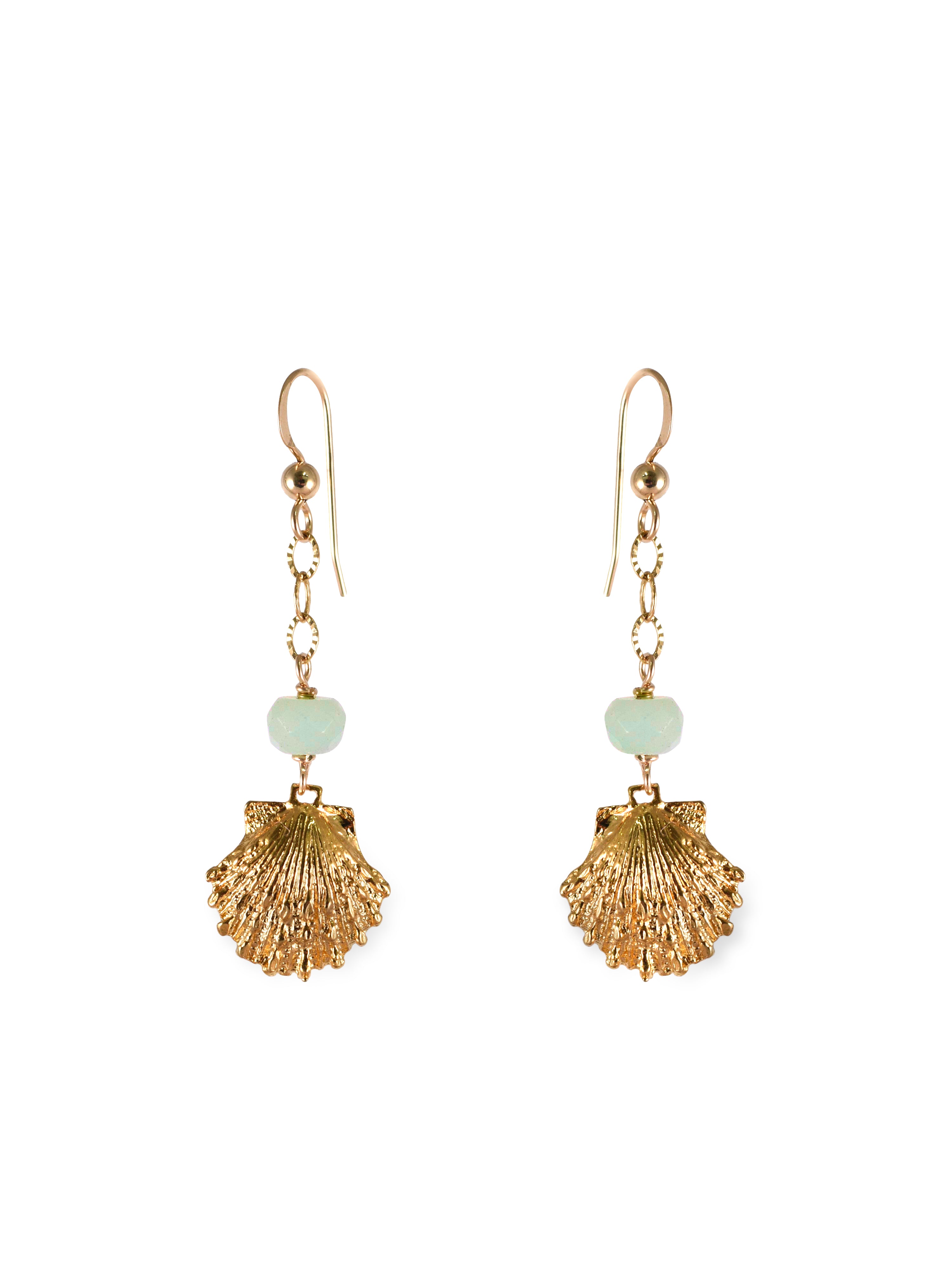 Sally Scallop Earrings in Amazonite