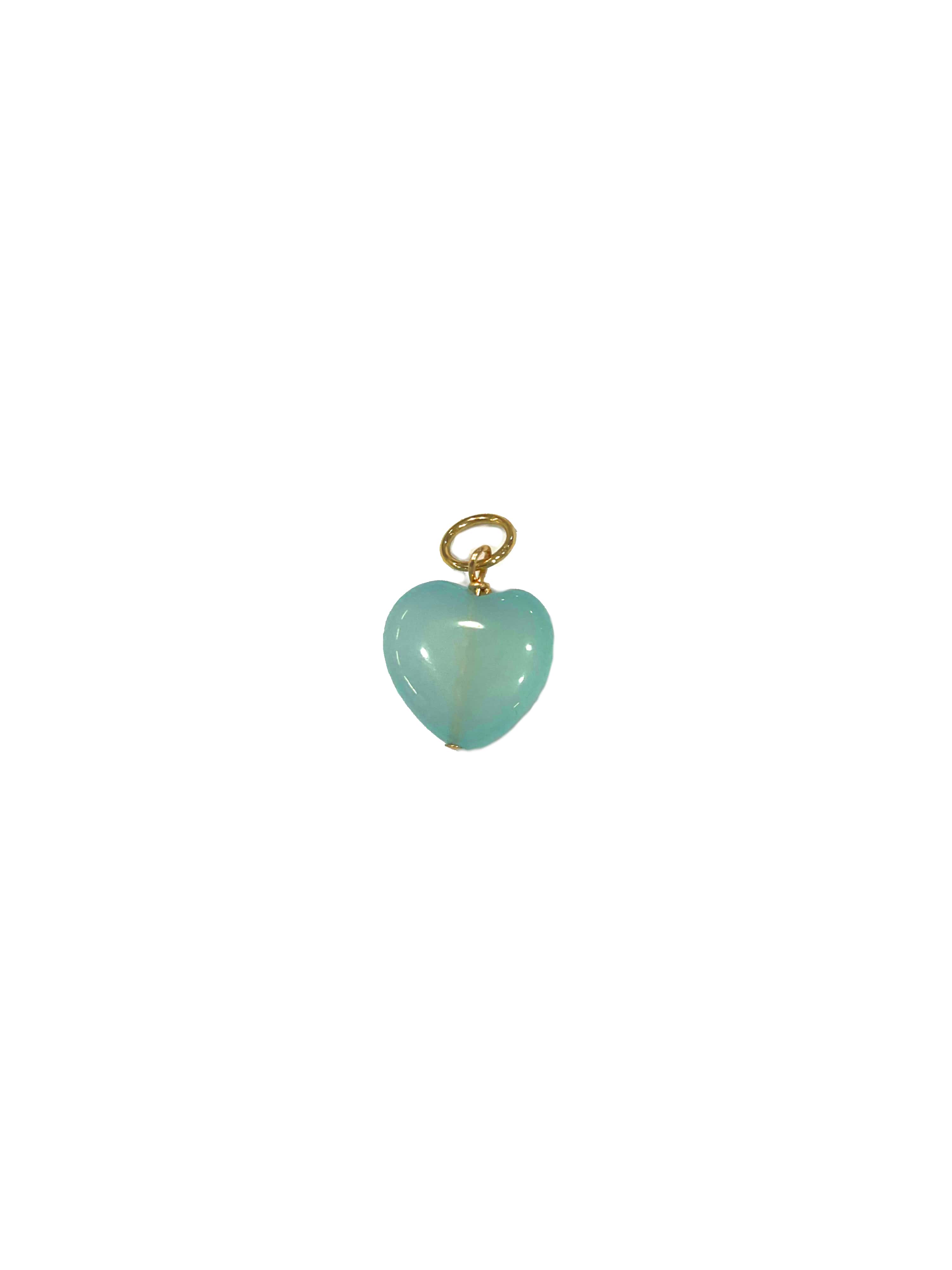 Heart Charm in Blue Chalcedony