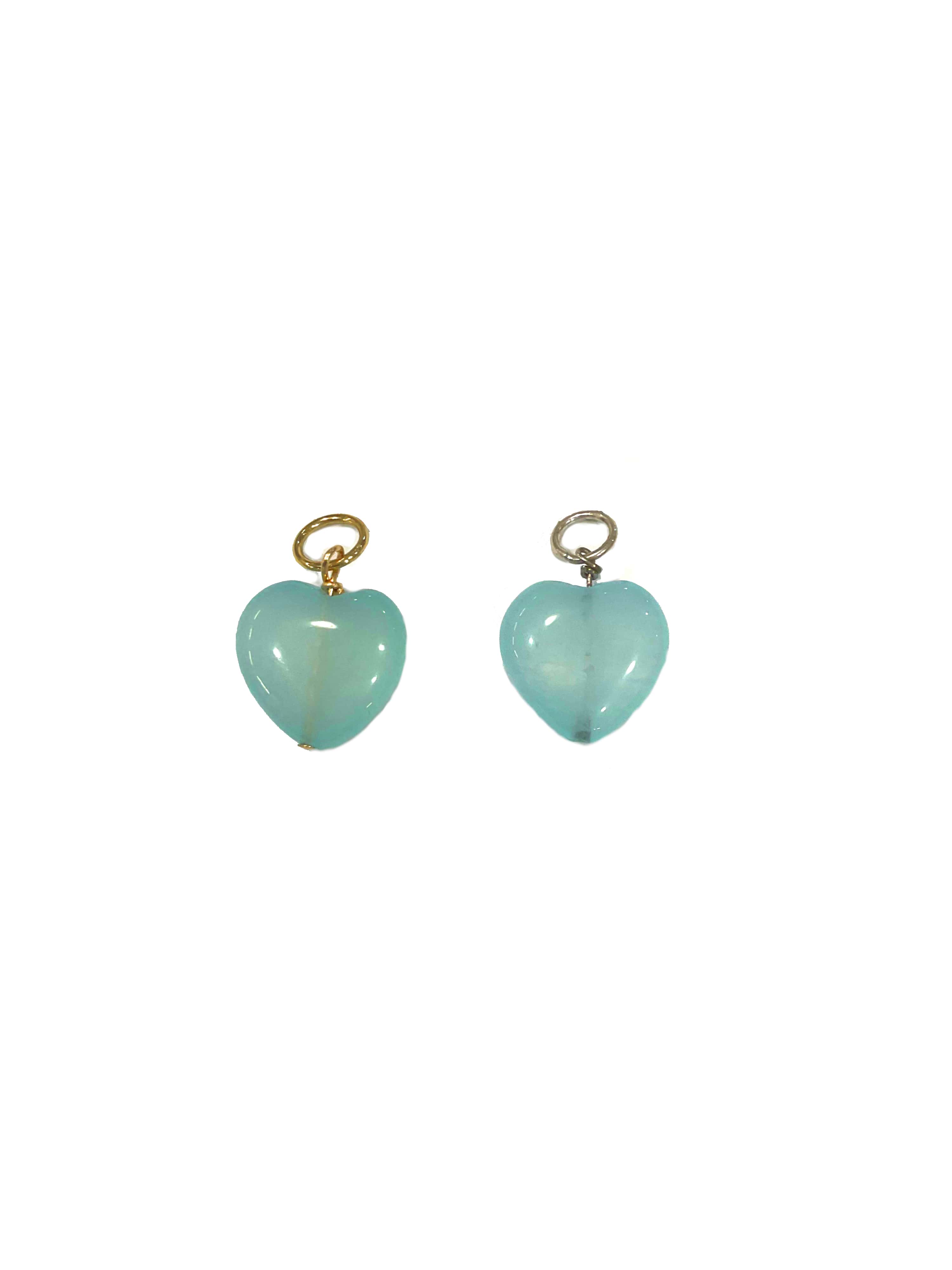 Heart Charm in Blue Chalcedony
