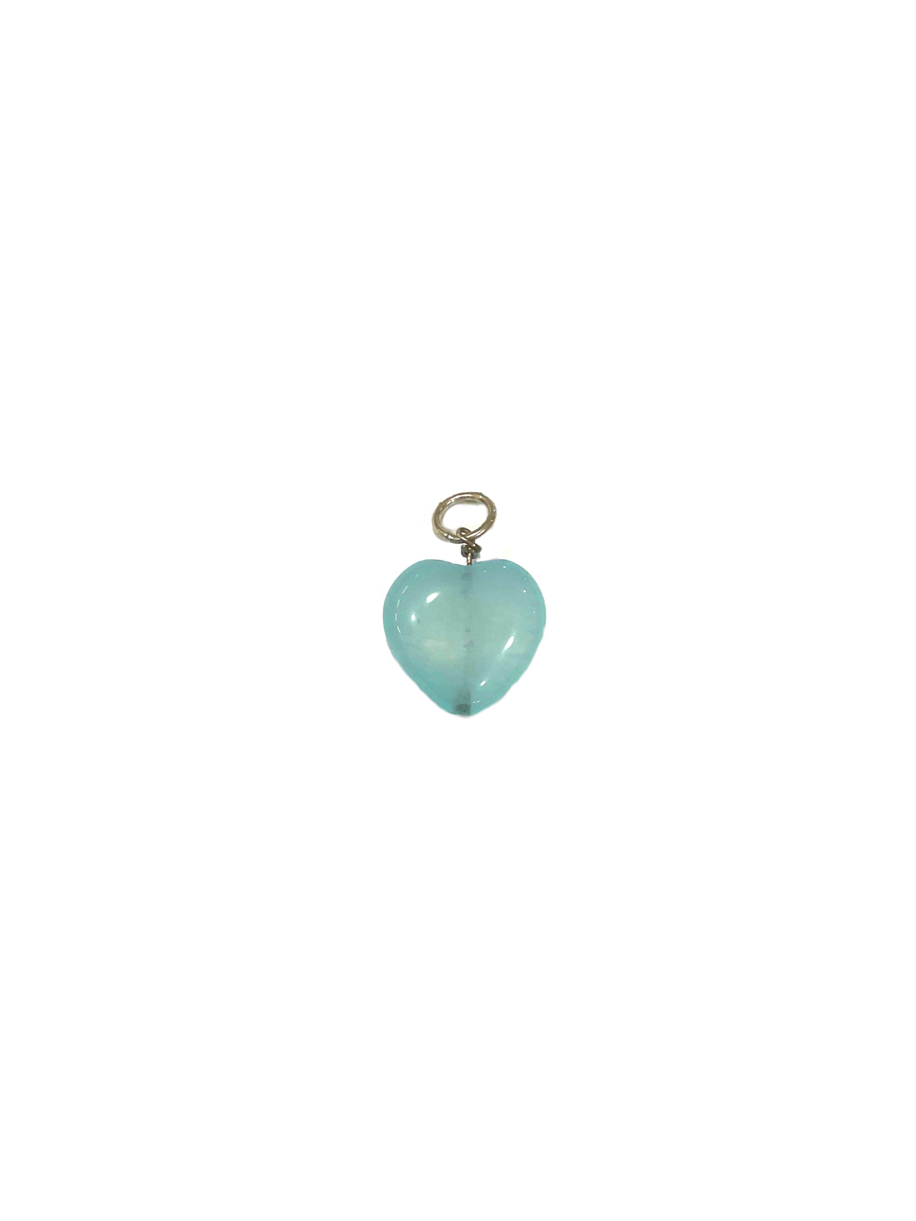 Heart Charm in Blue Chalcedony