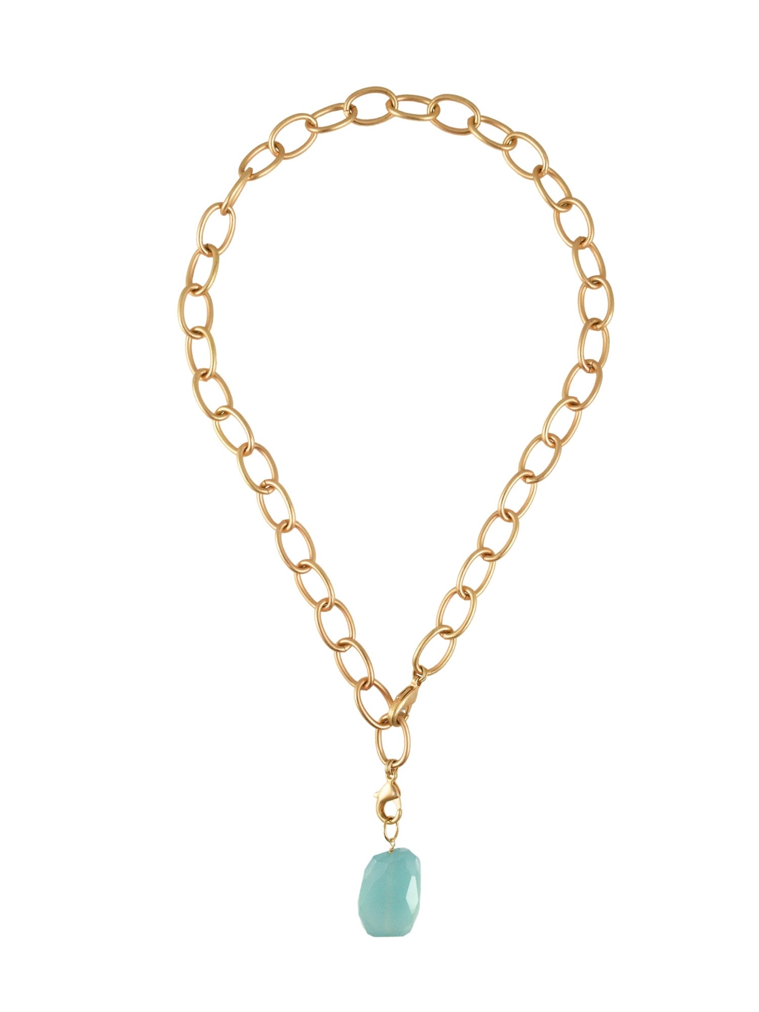 Blue Chalcedony Necklace Charm