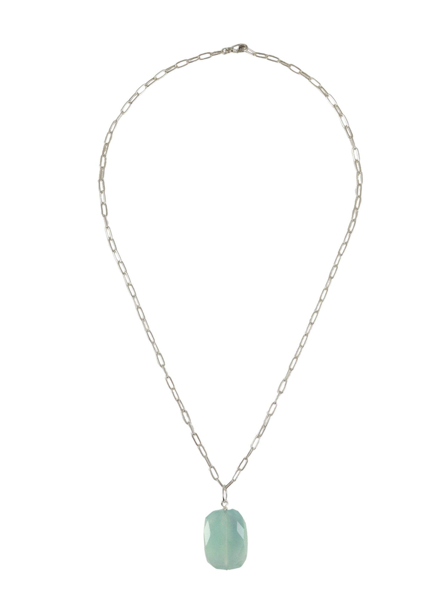 Blue Chalcedony Necklace Charm