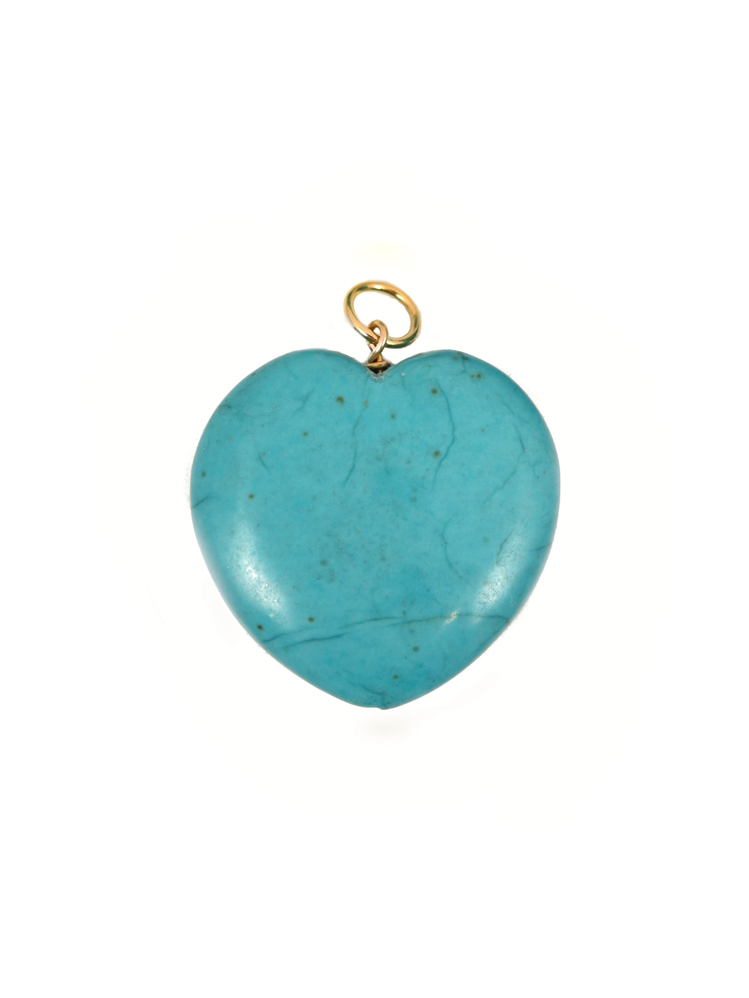 Blue Howlite Heart Charm