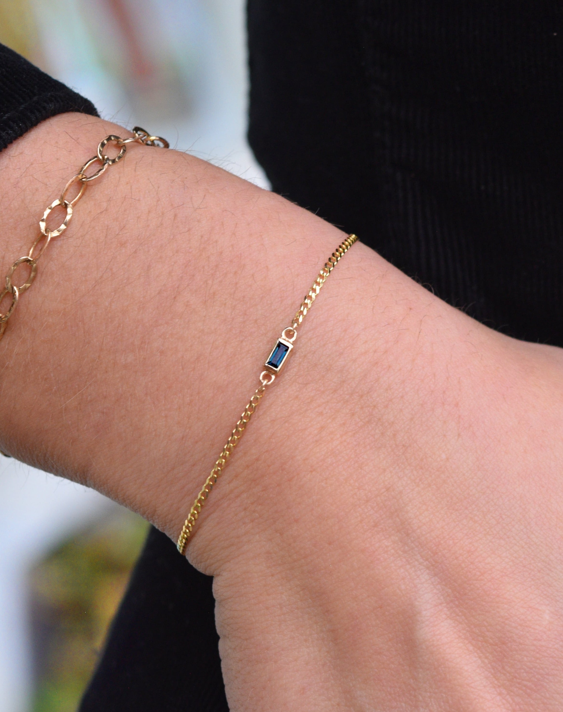 Baguette Charms in 14kt Gold