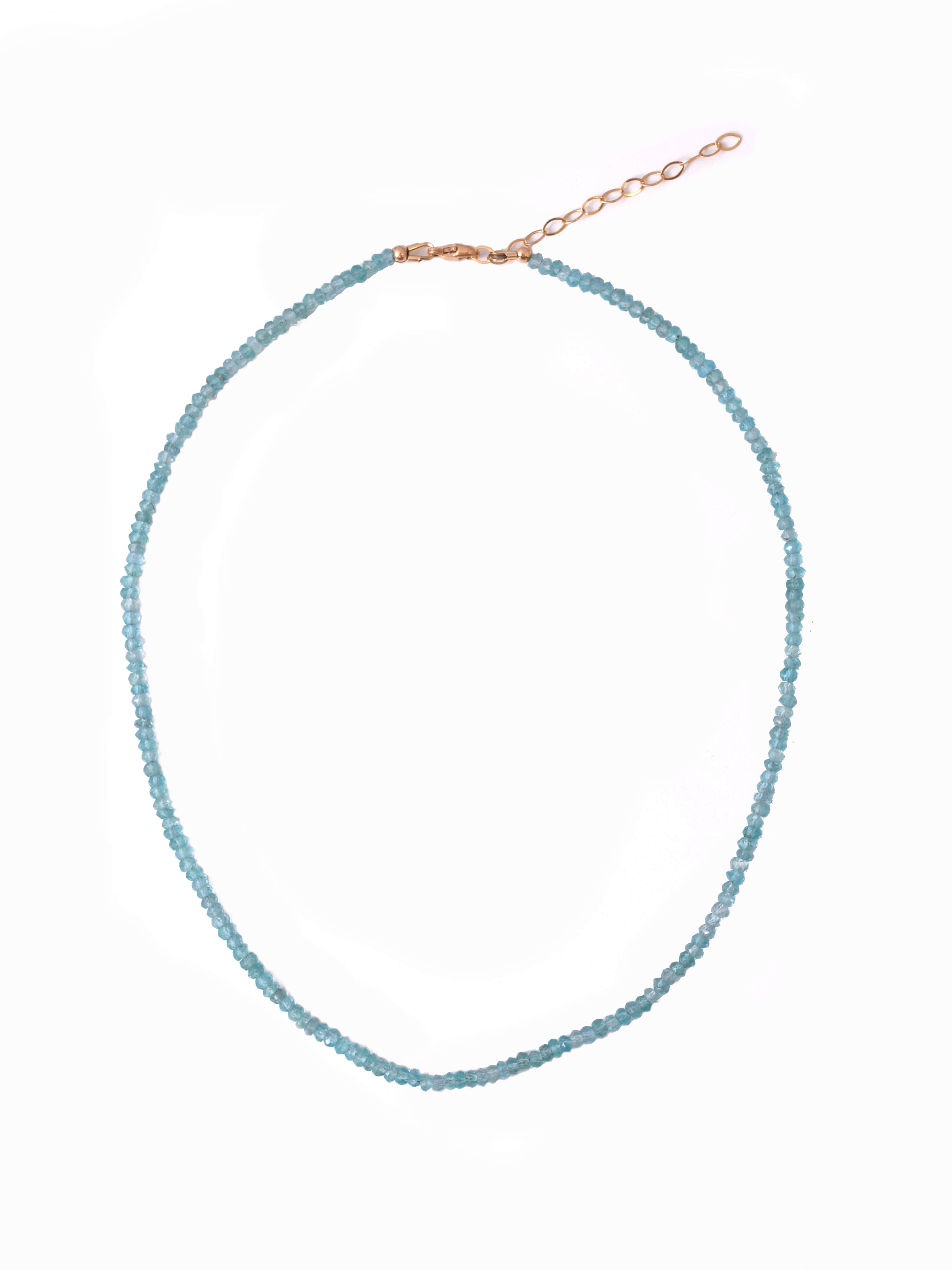 Blue Topaz Dainty Beaded Necklace