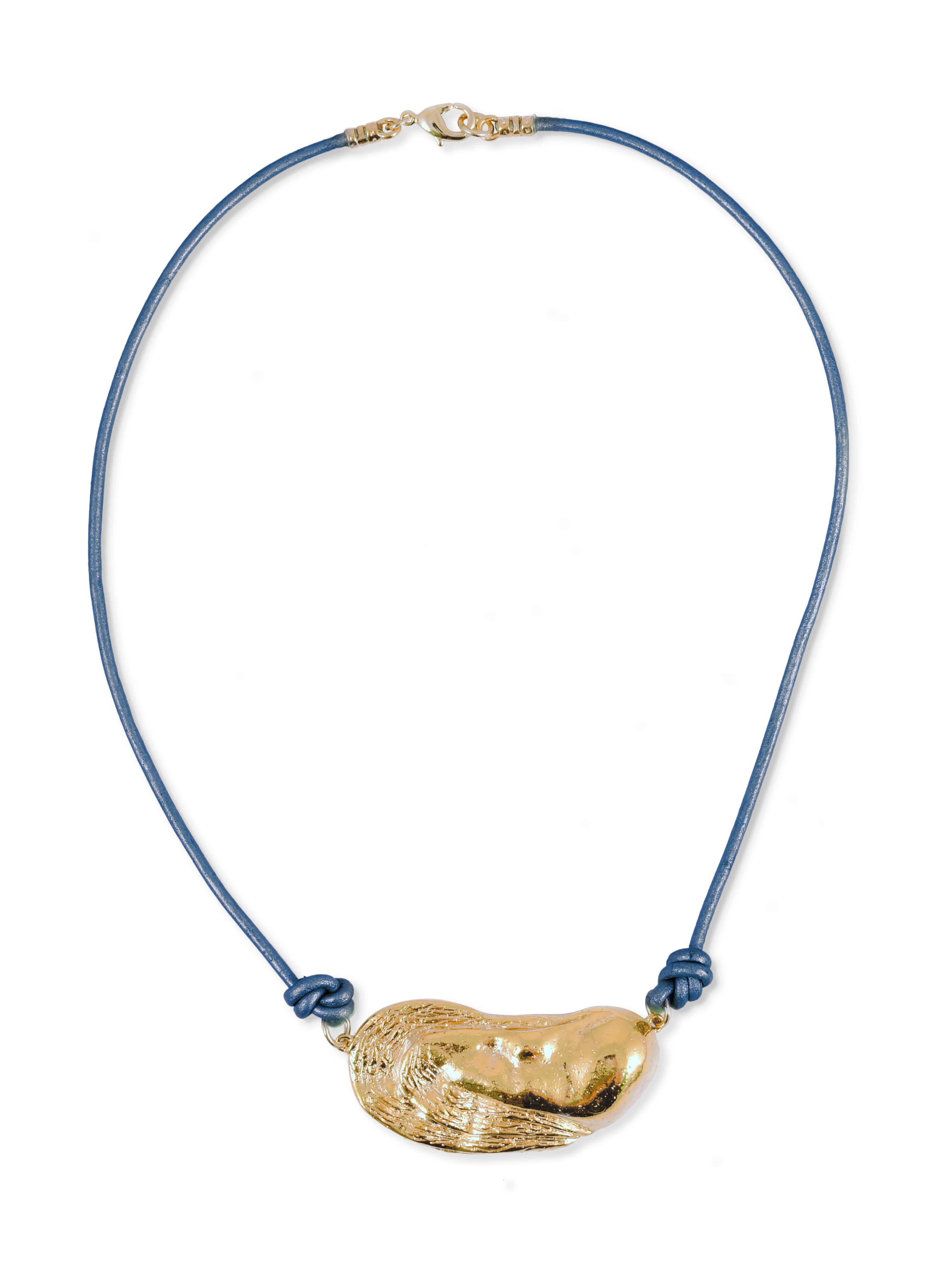 Castaway Oyster Necklace in Denim