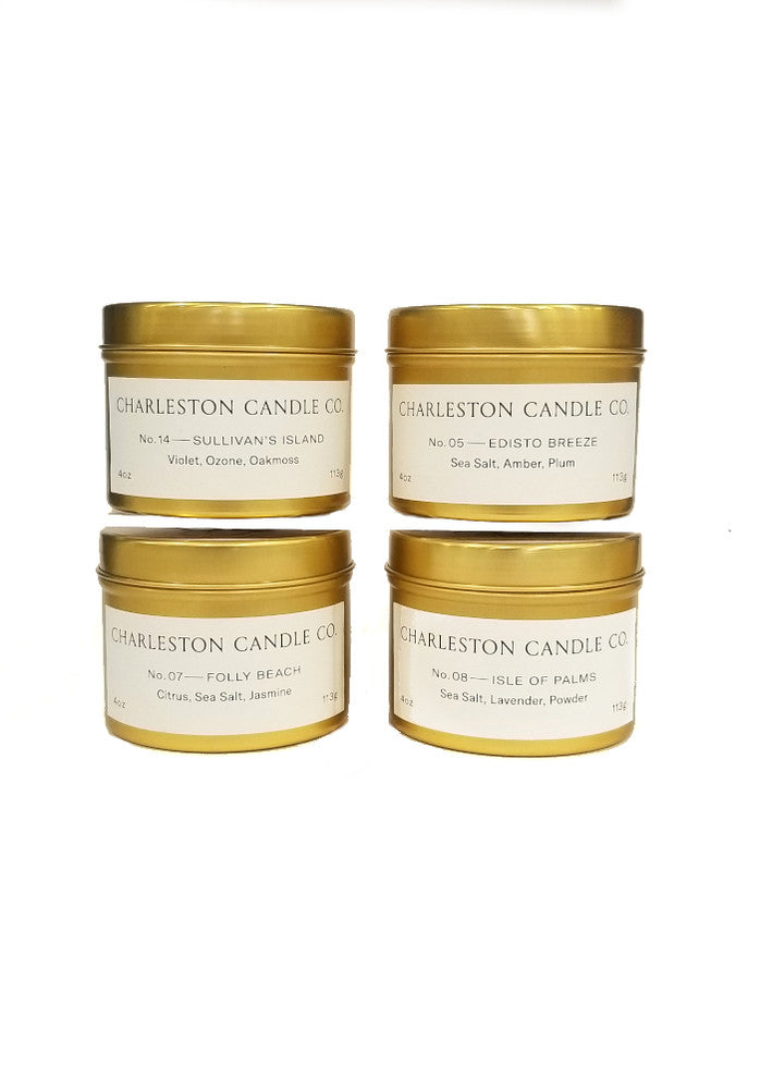 Charleston Christmas Gold Tin Candle