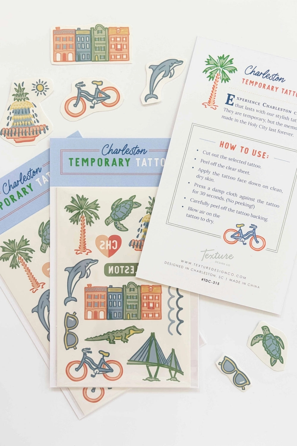 Charleston Temporary Tattoo Set