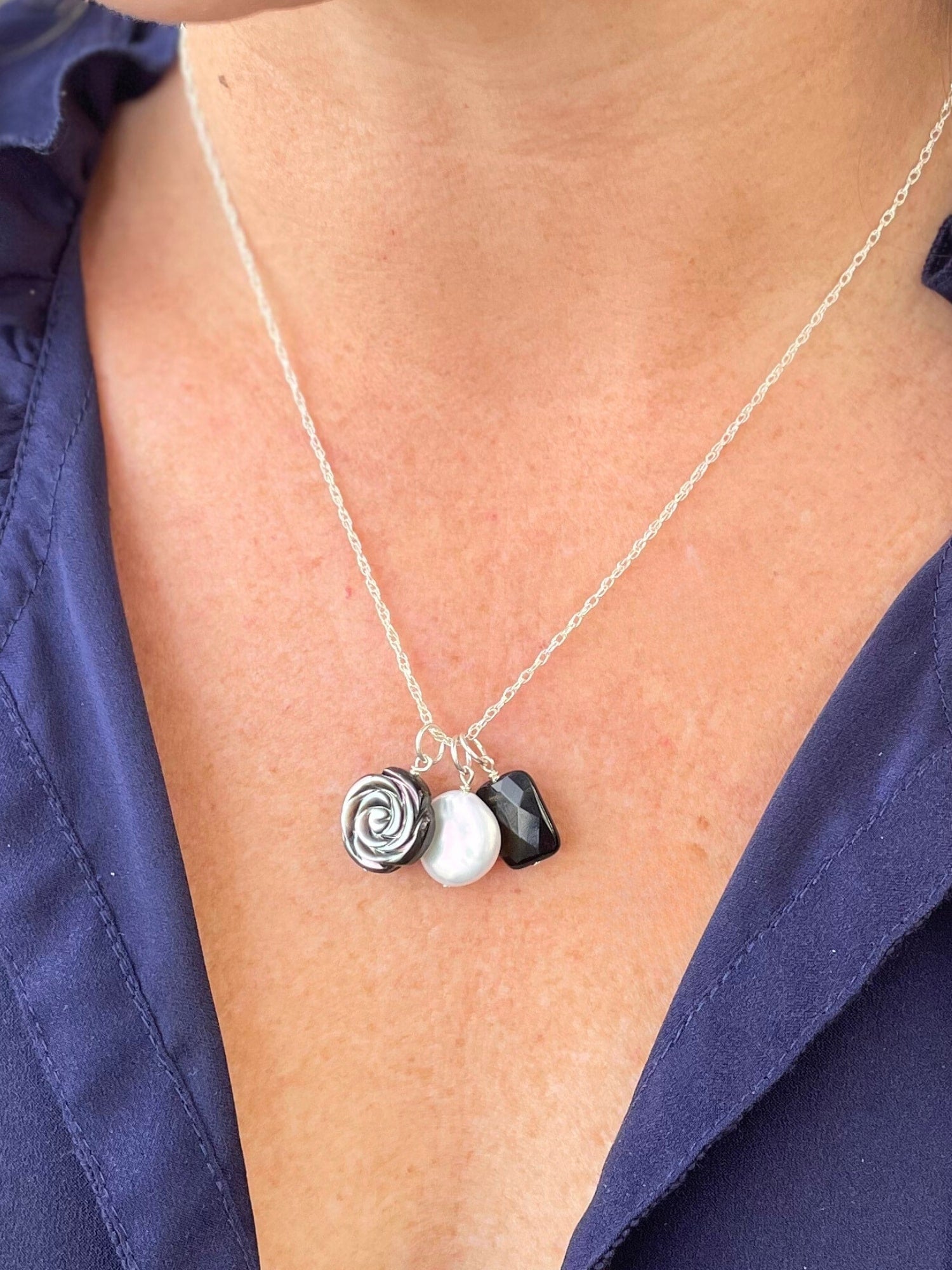 Charm Bundle Necklace Rose Charm