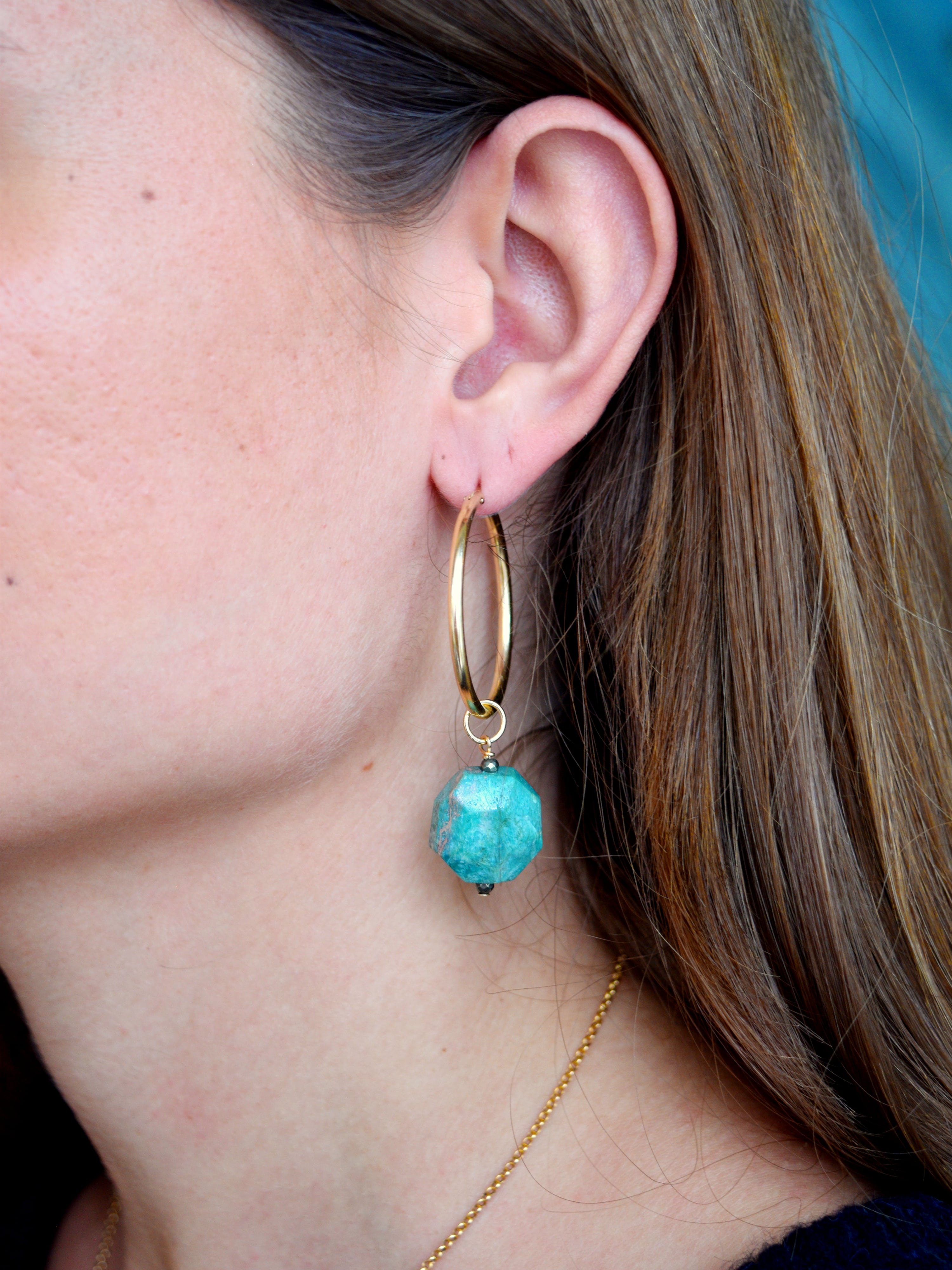 Chrysoprase Charm in Blue Green