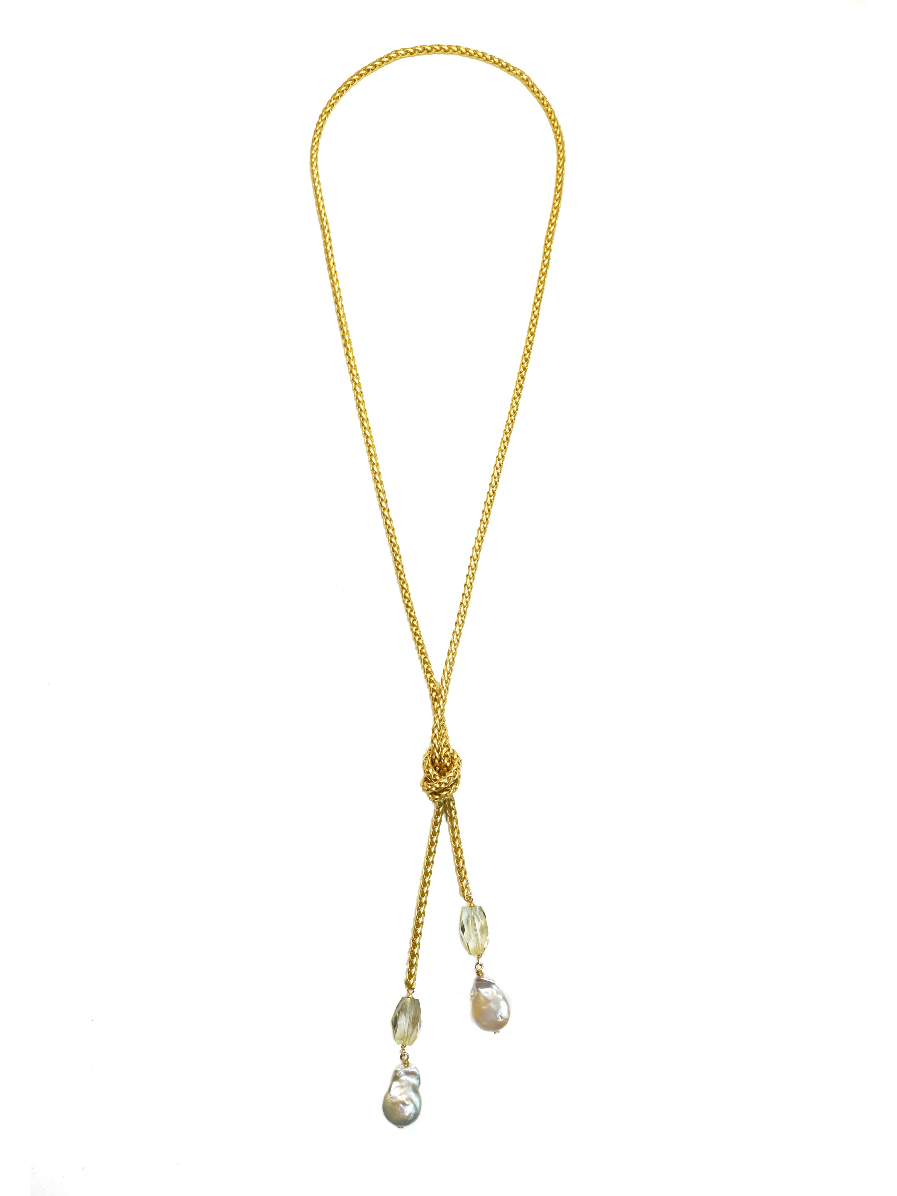 Cindy Citrine Lariat Necklace