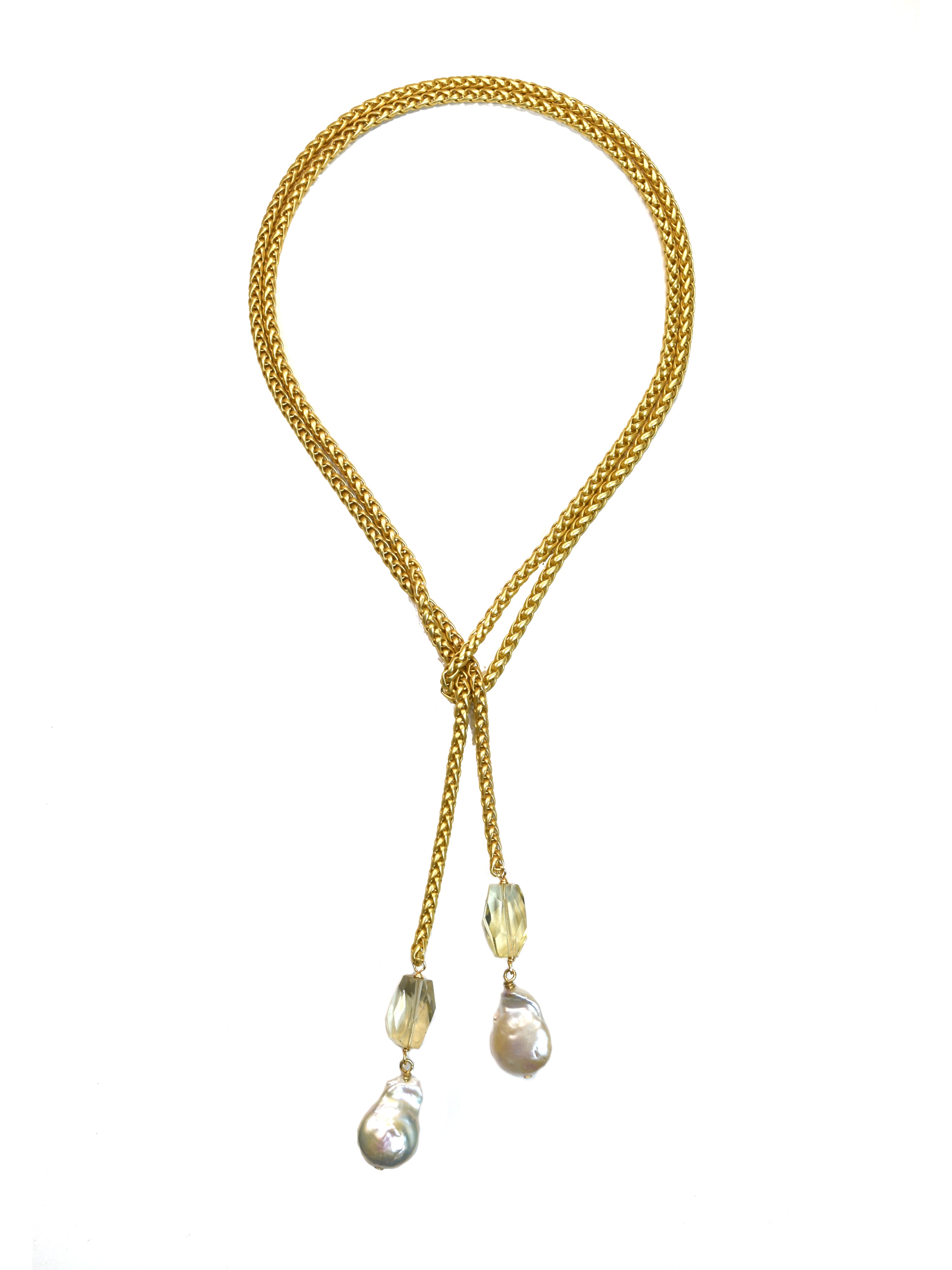 Cindy Citrine Lariat Necklace