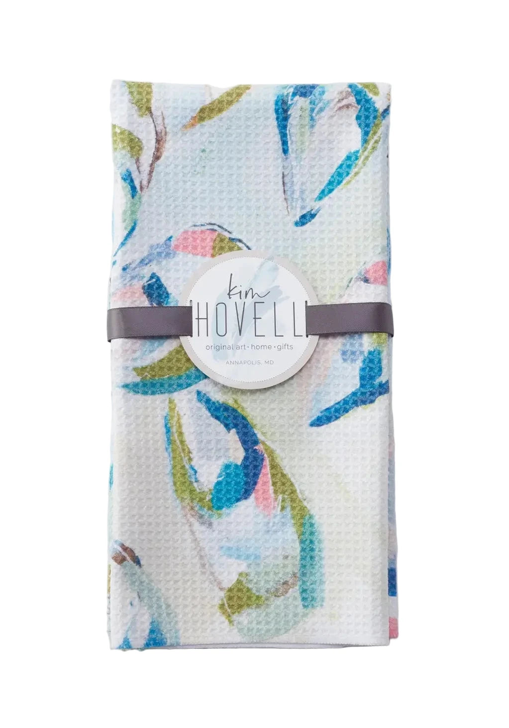 Colorful Oyster Tea Towel by Kim Hovell