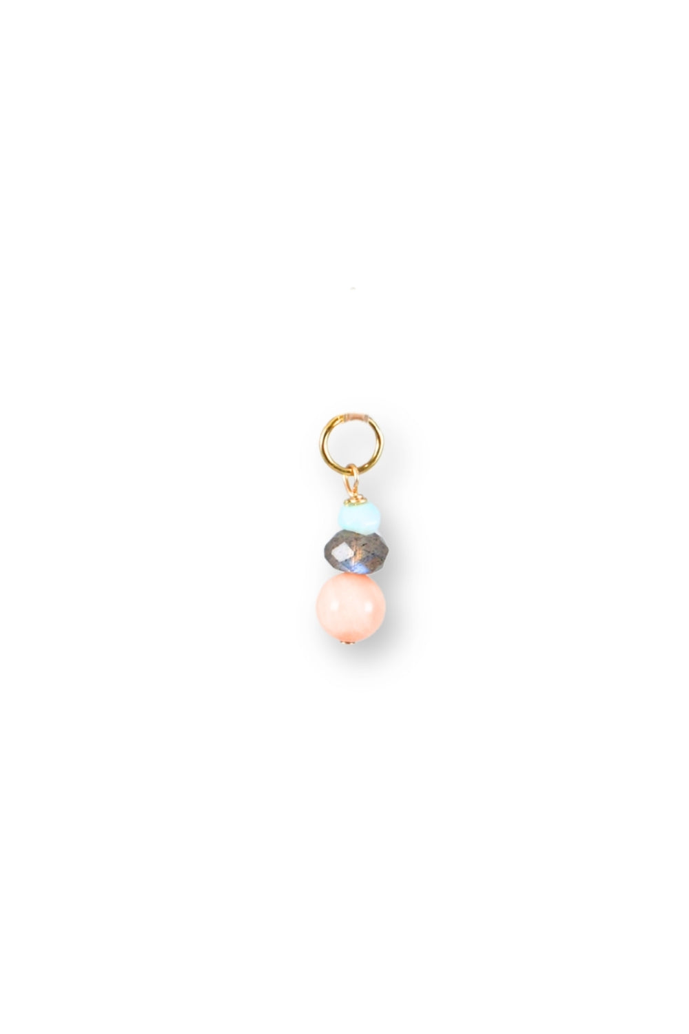 Small charm with beads on a white background