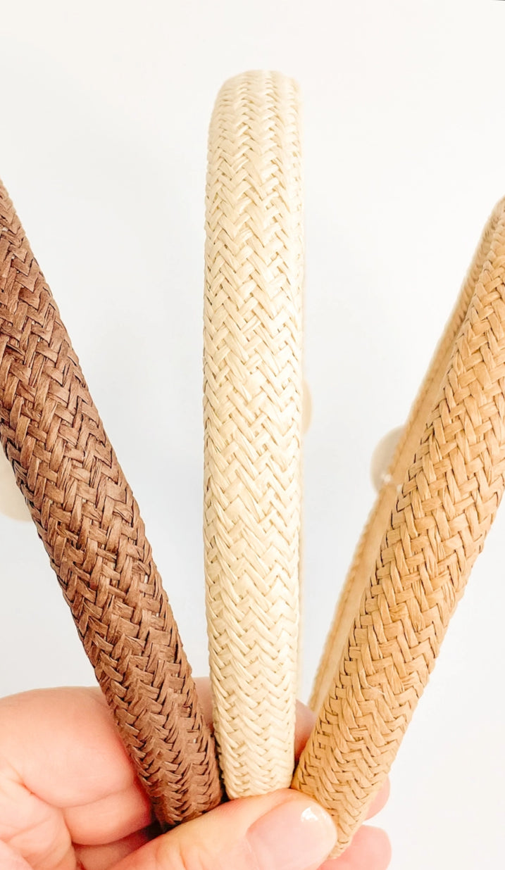 Skinny Rattan Headband cream