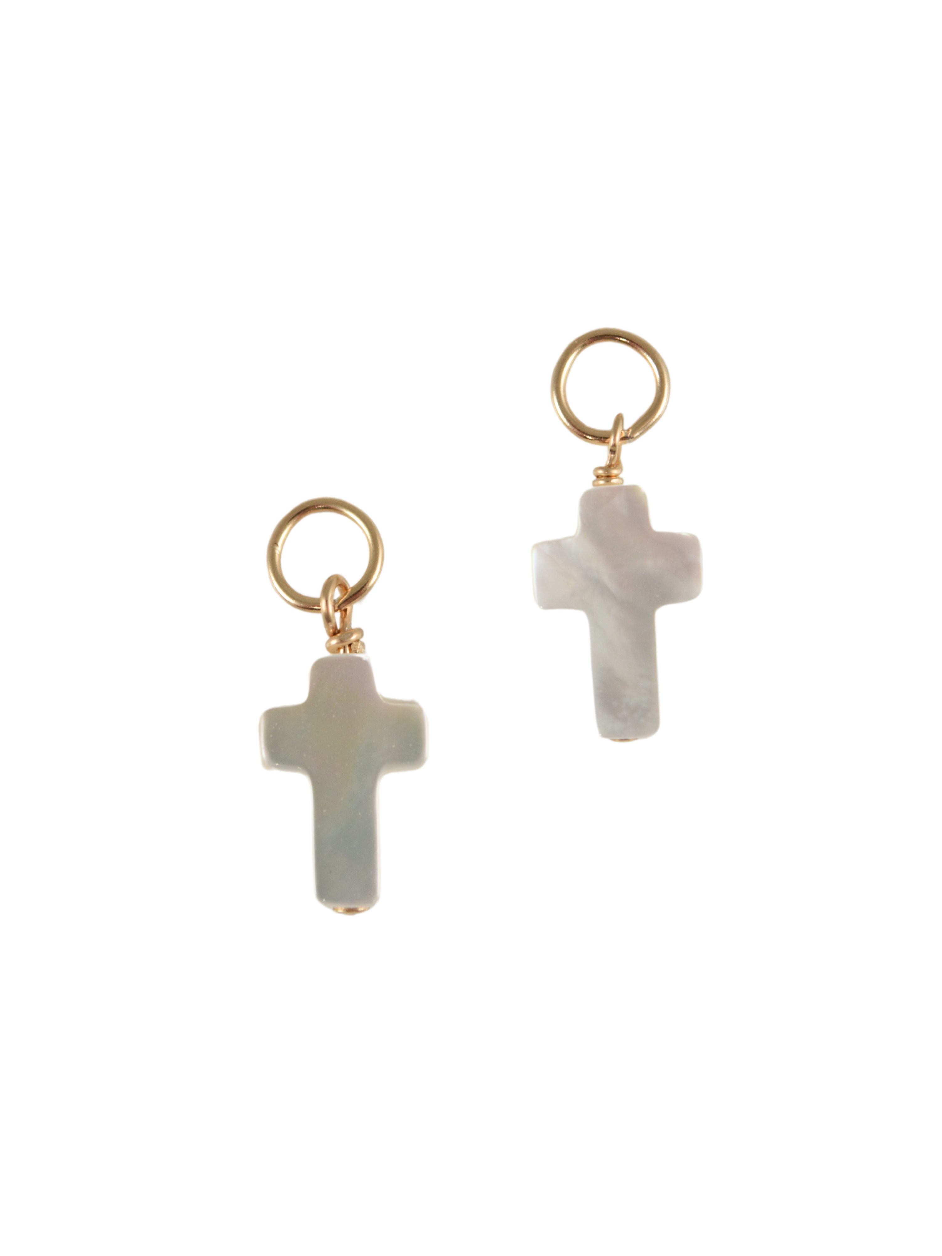 Cross Charm in Mother of Pearl