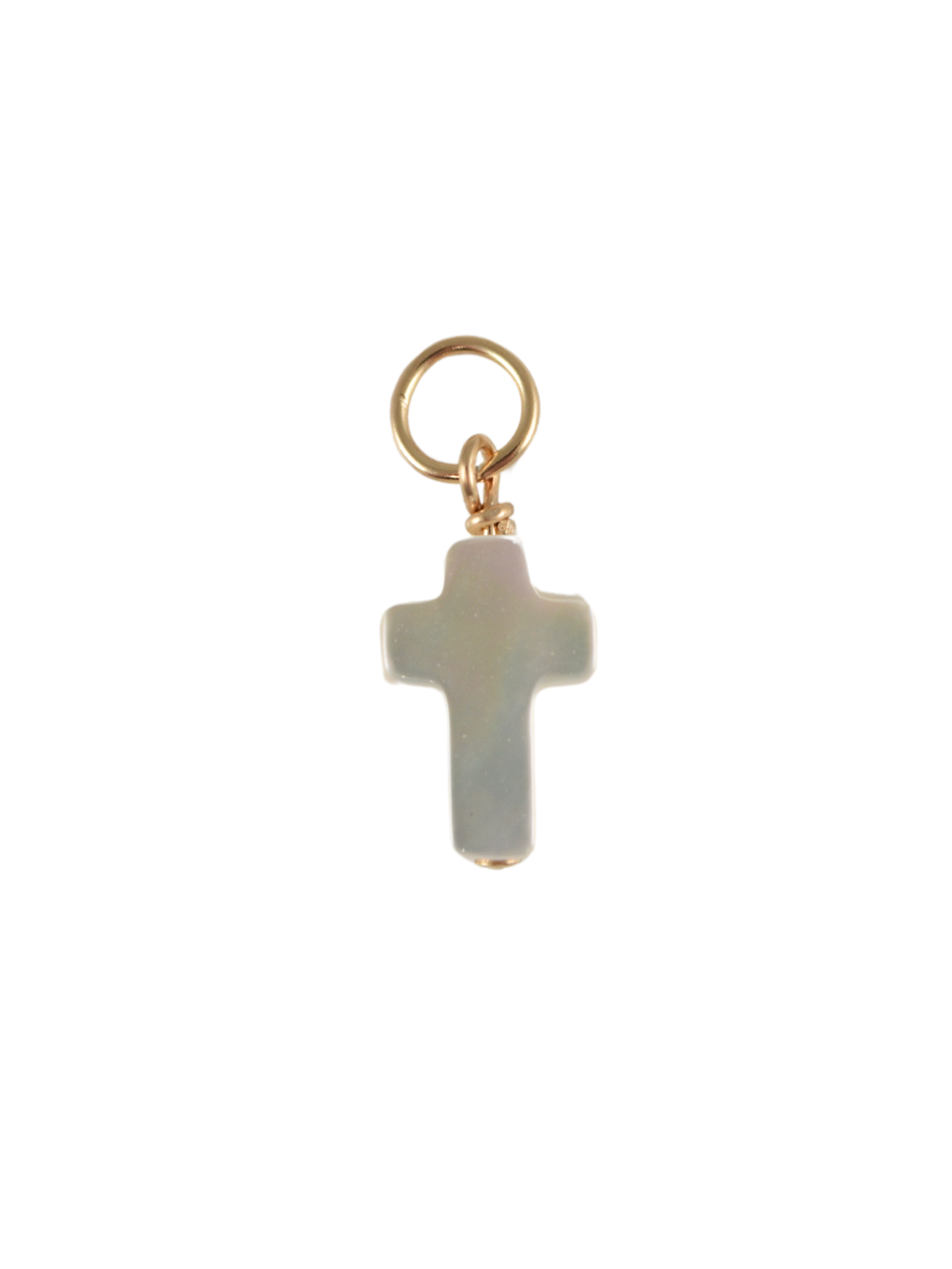 Cross Charm in Mother of Pearl