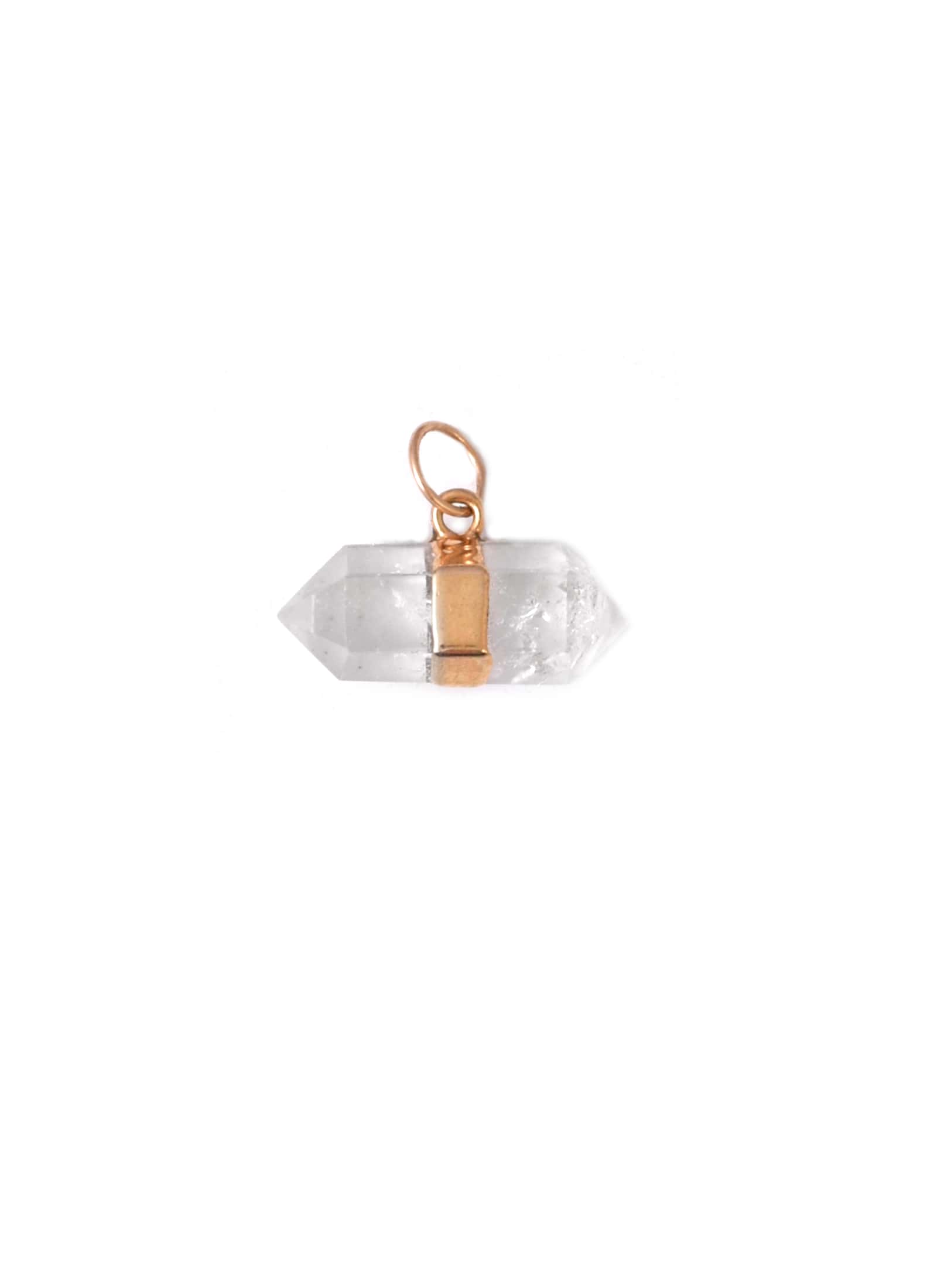 Double Point Clear Quartz Charm