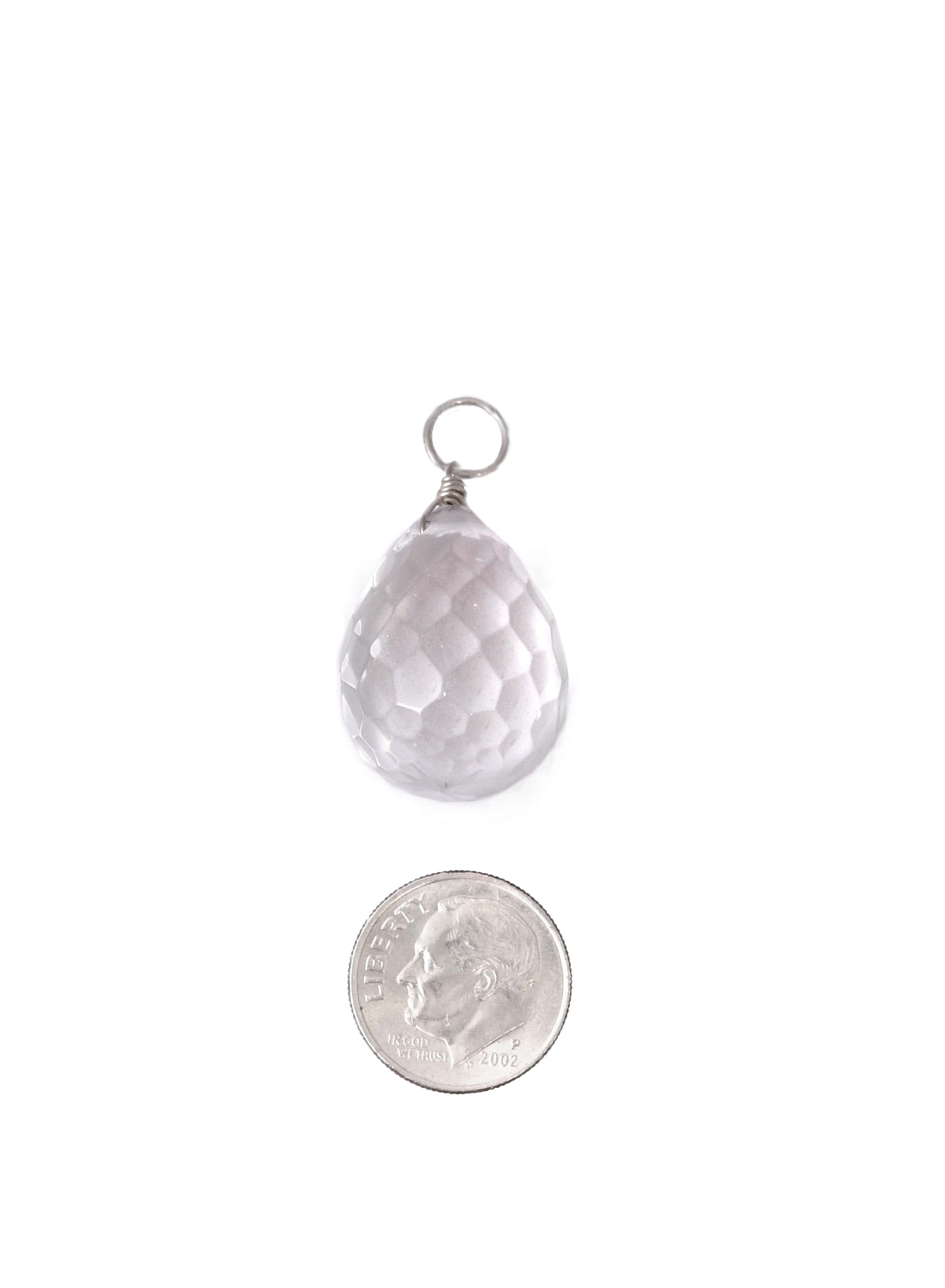 Clear Quartz Teardrop Charm
