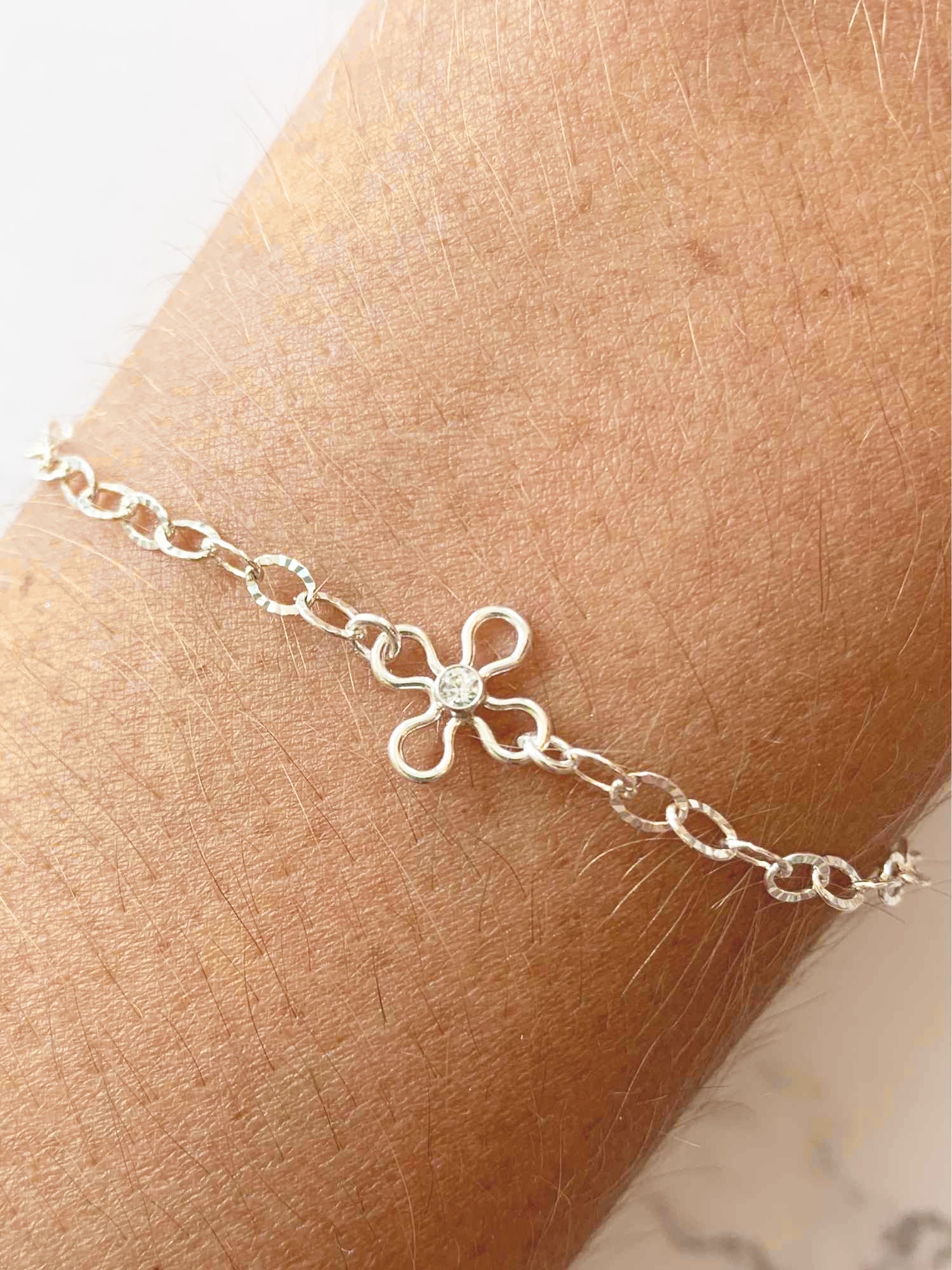 Daisy Charm in Cubic Zirconia