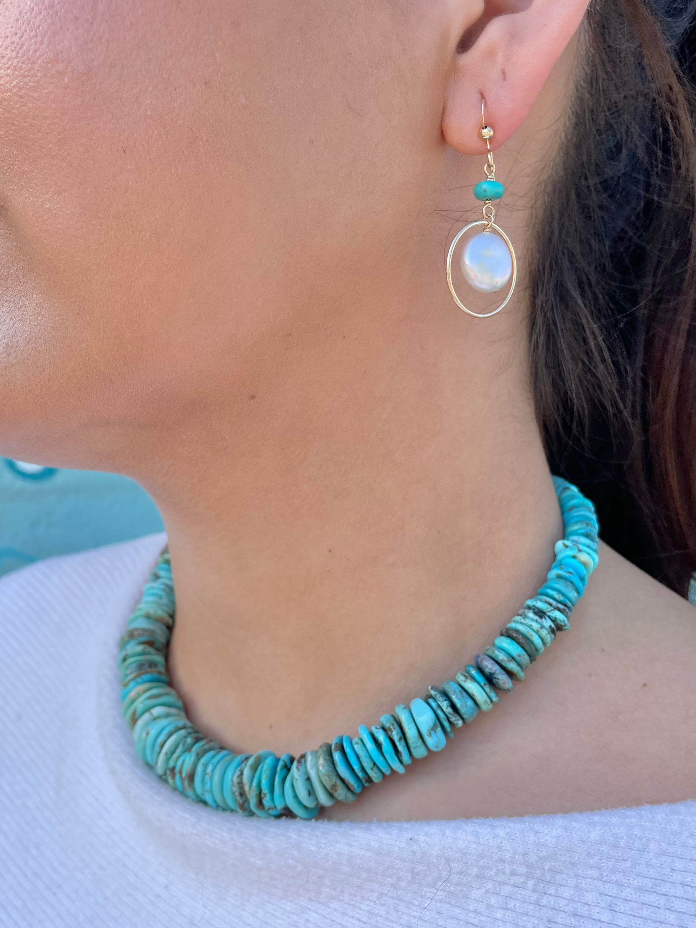 Deidre Hoops With Turquoise