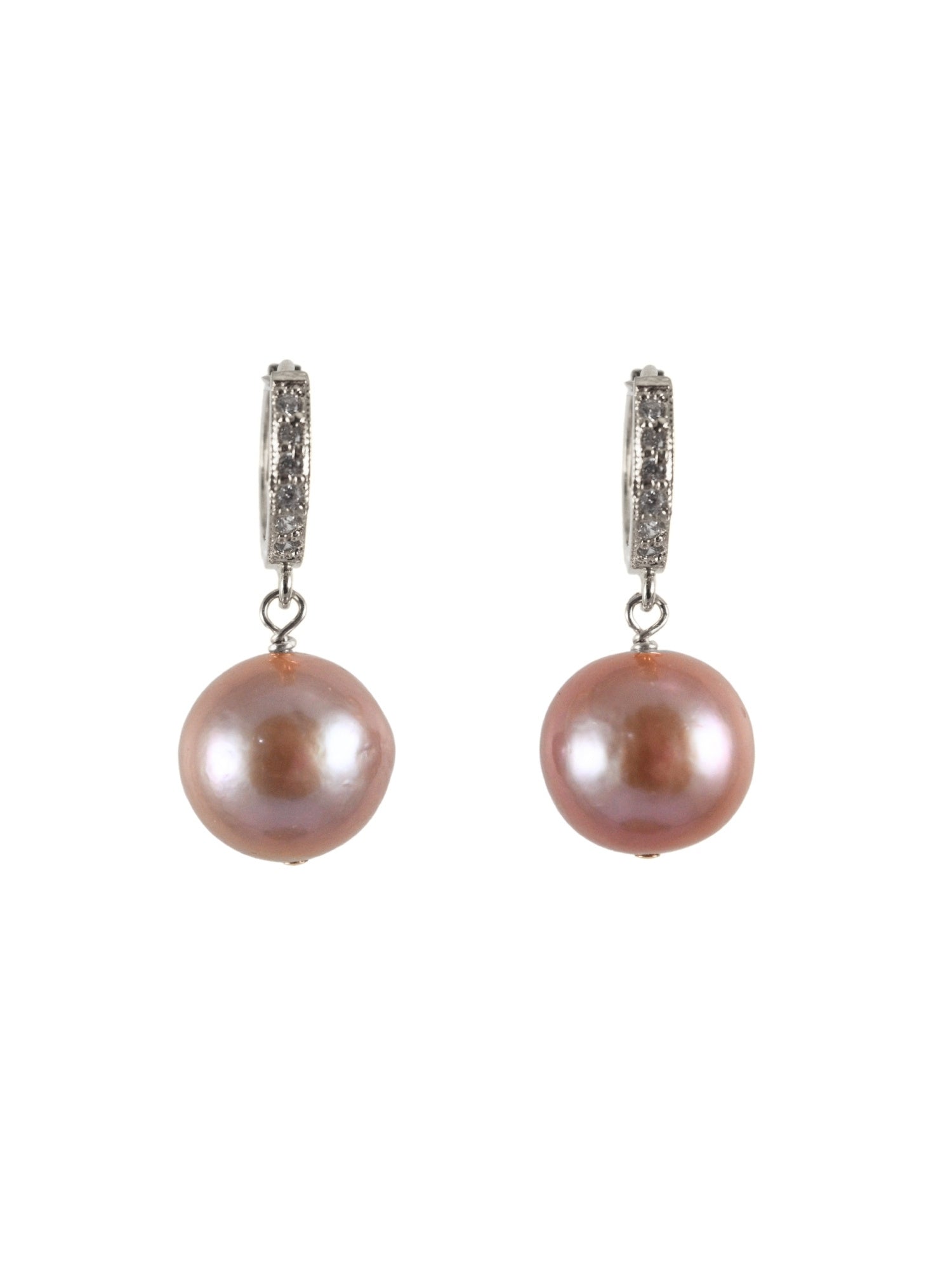 Diana Pearl Earrings in Pink