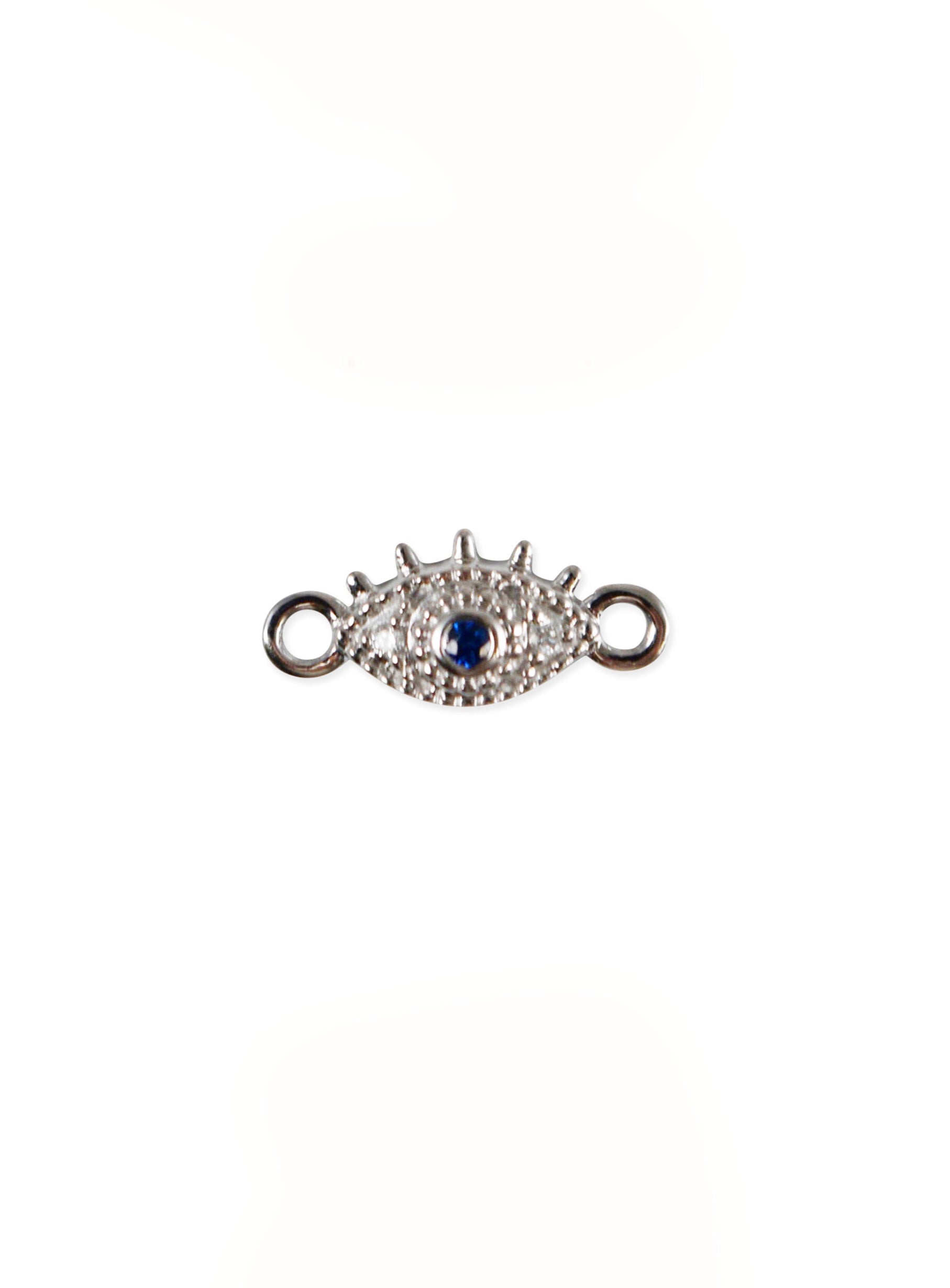 evil eye charm in 14kt white gold