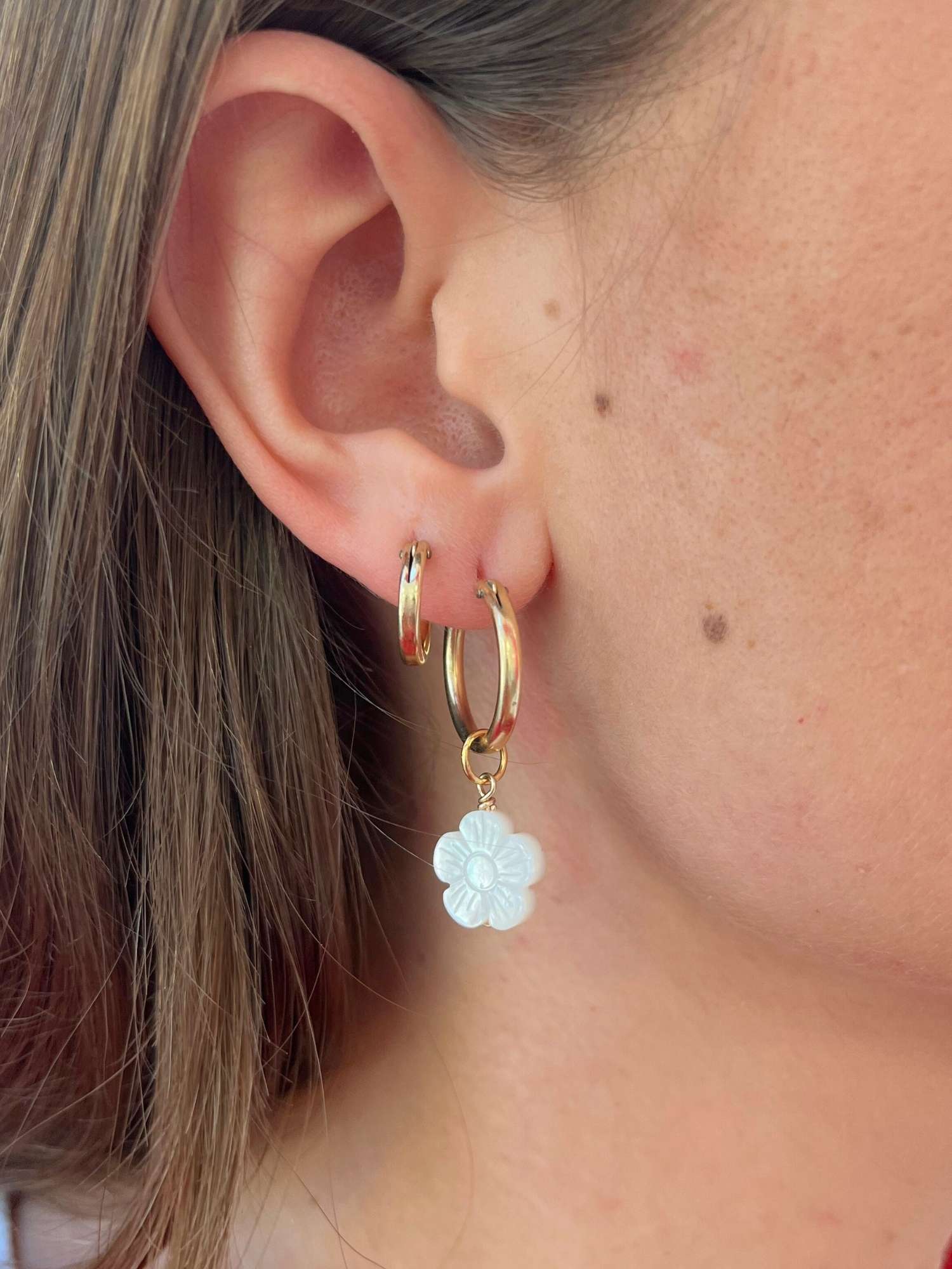 Mother of Pearl Flower Charm