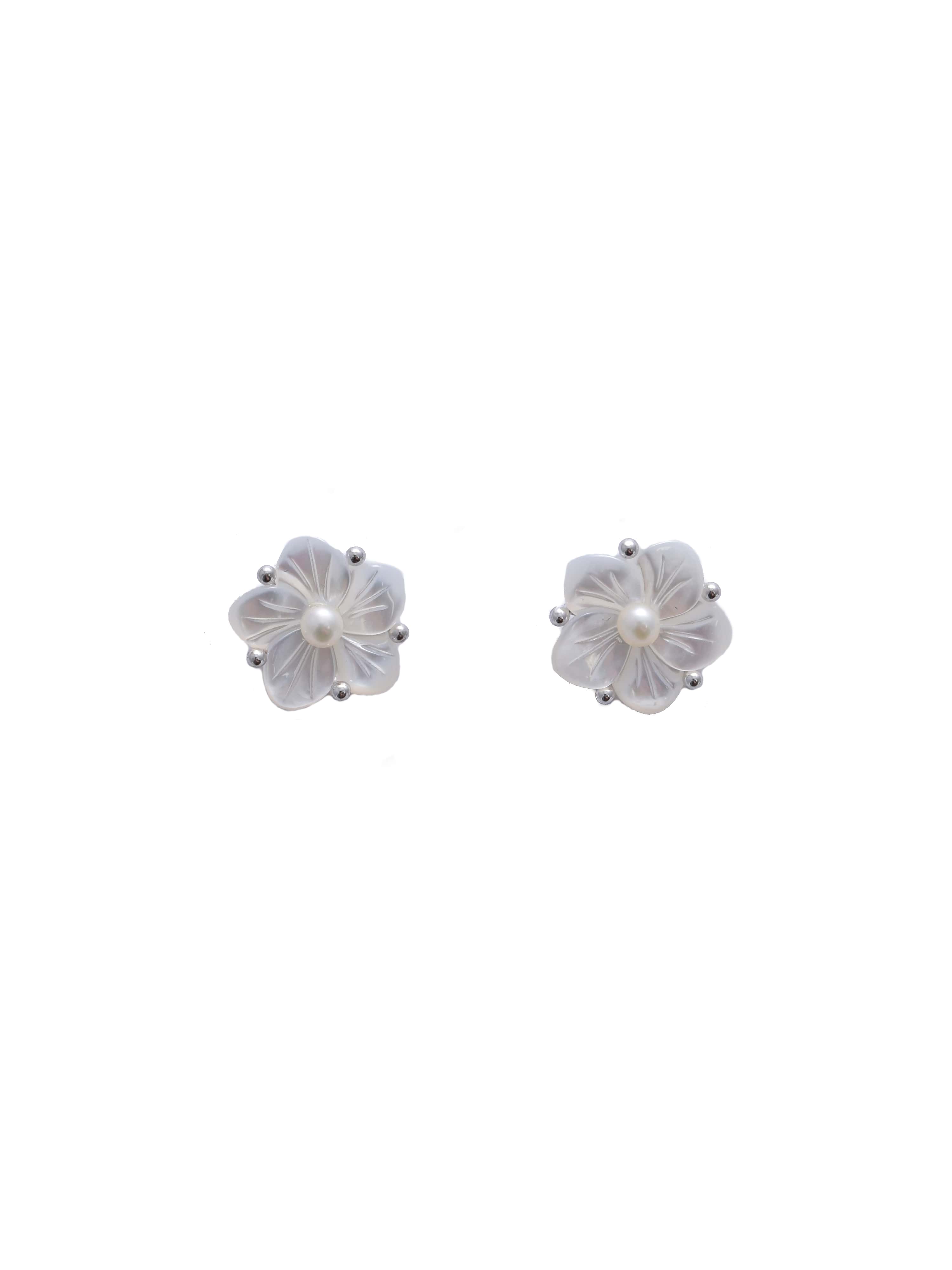 Mother of Pearl Flower Studs