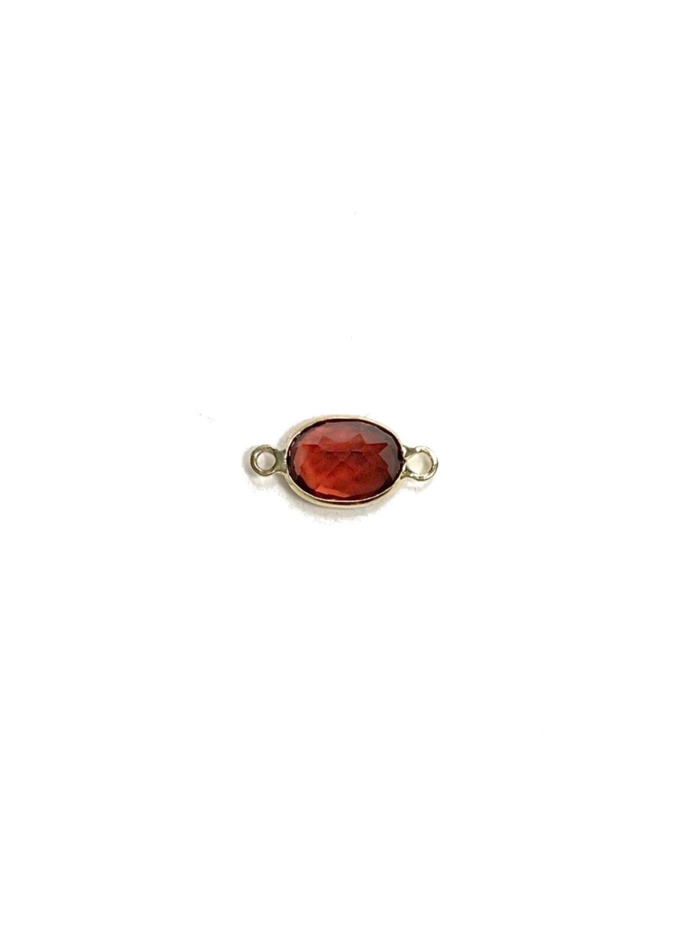Oval Gemstone Charm in 14kt Gold
