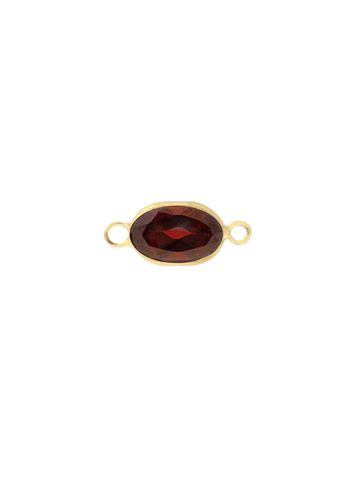 Oval Gemstone Charm in 14kt Yellow Gold