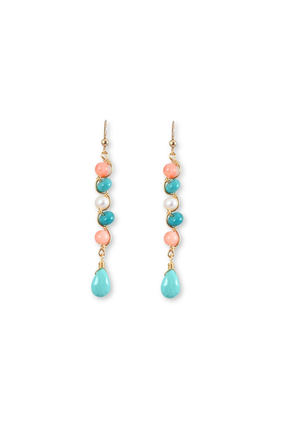 Gem Wave Earrings in Turquoise
