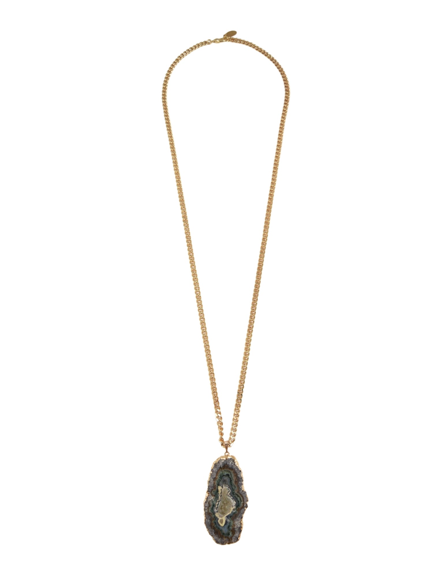 Gilded Amethyst Slice Necklace