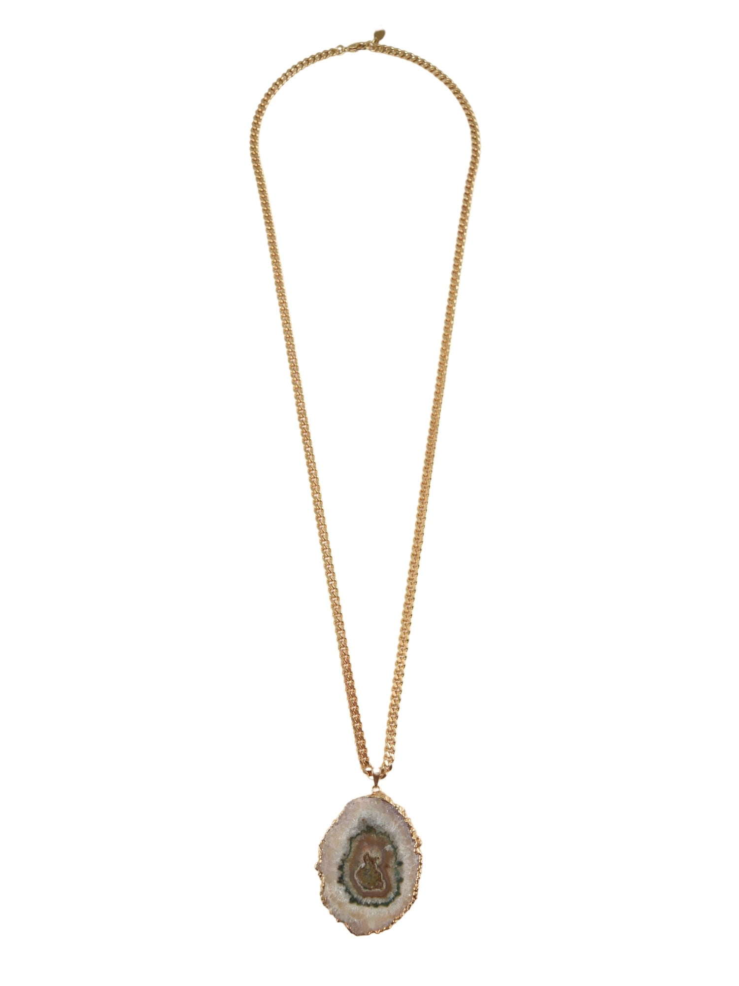 Gilded Amethyst Slice Necklace